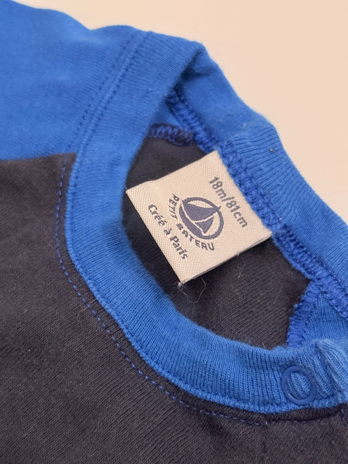 Haut Raglan Bleu Marine Bonjour Petit Bateau 18 mois