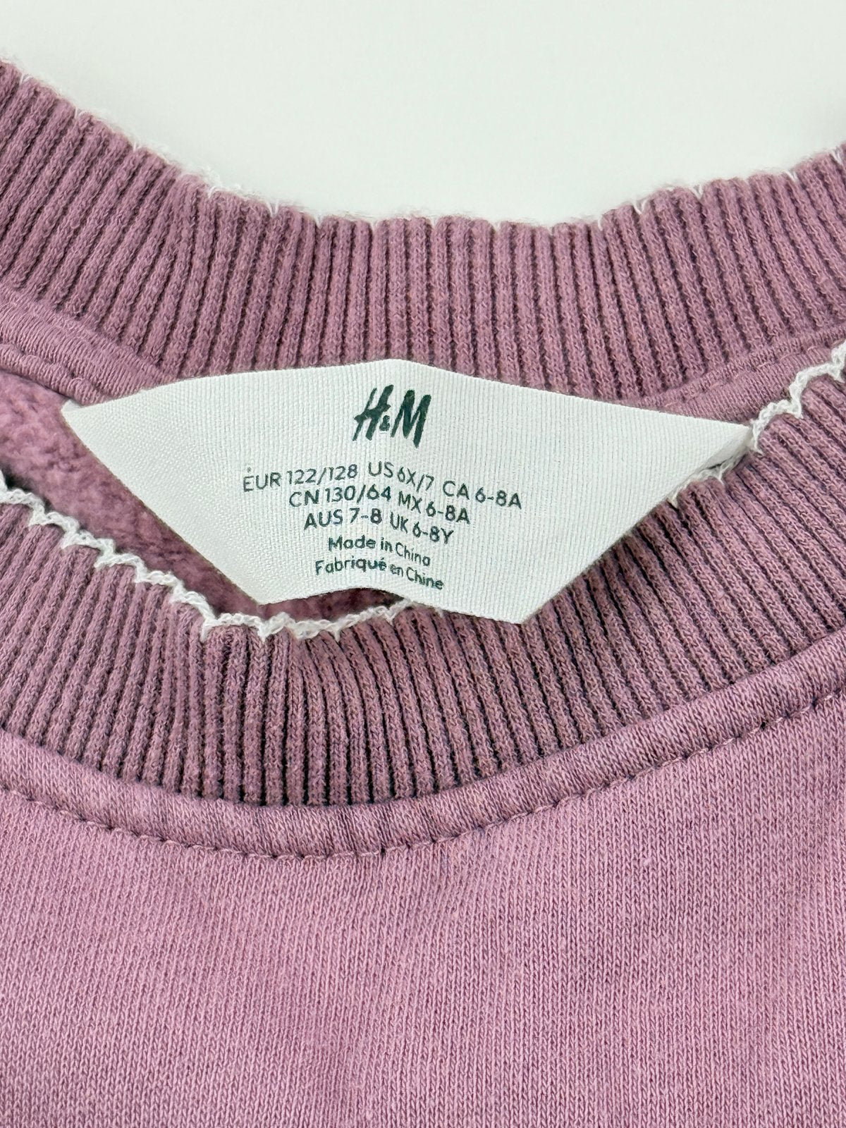 H&M Mauve Ruffle Sweatshirt Size 6-8Y