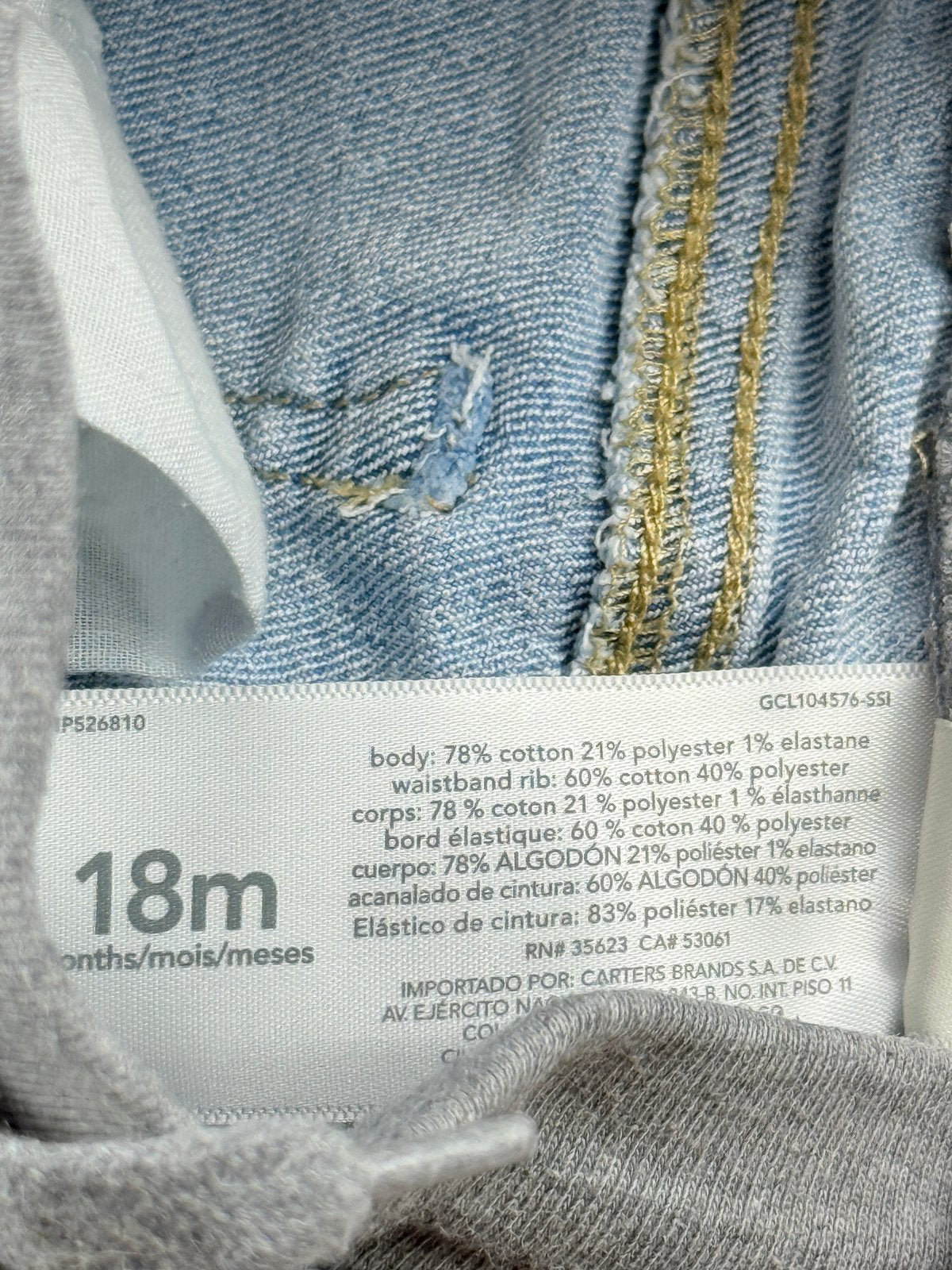 OshKosh B'gosh Light Wash Pull-On Jeans 18M