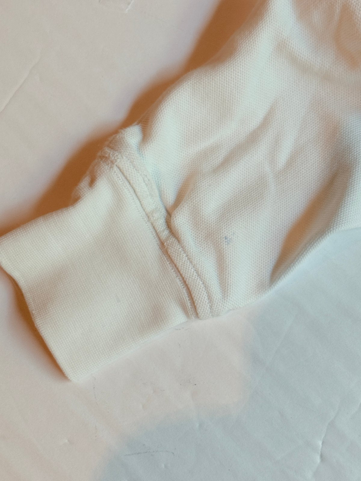 beattie White Long Sleeve Polo YS