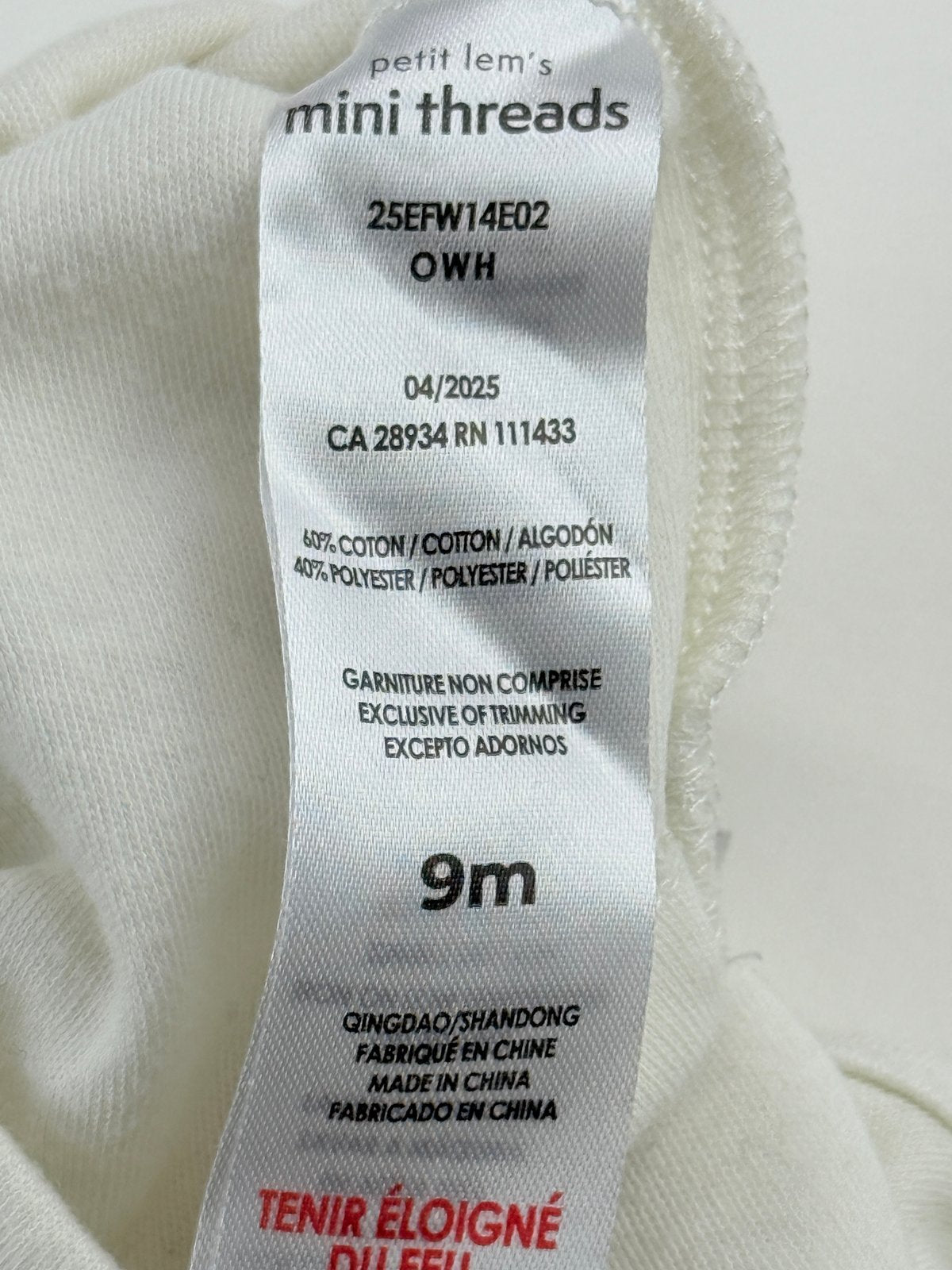 Petit Lem's Mini Threads Dinosaur Bodysuit 9M