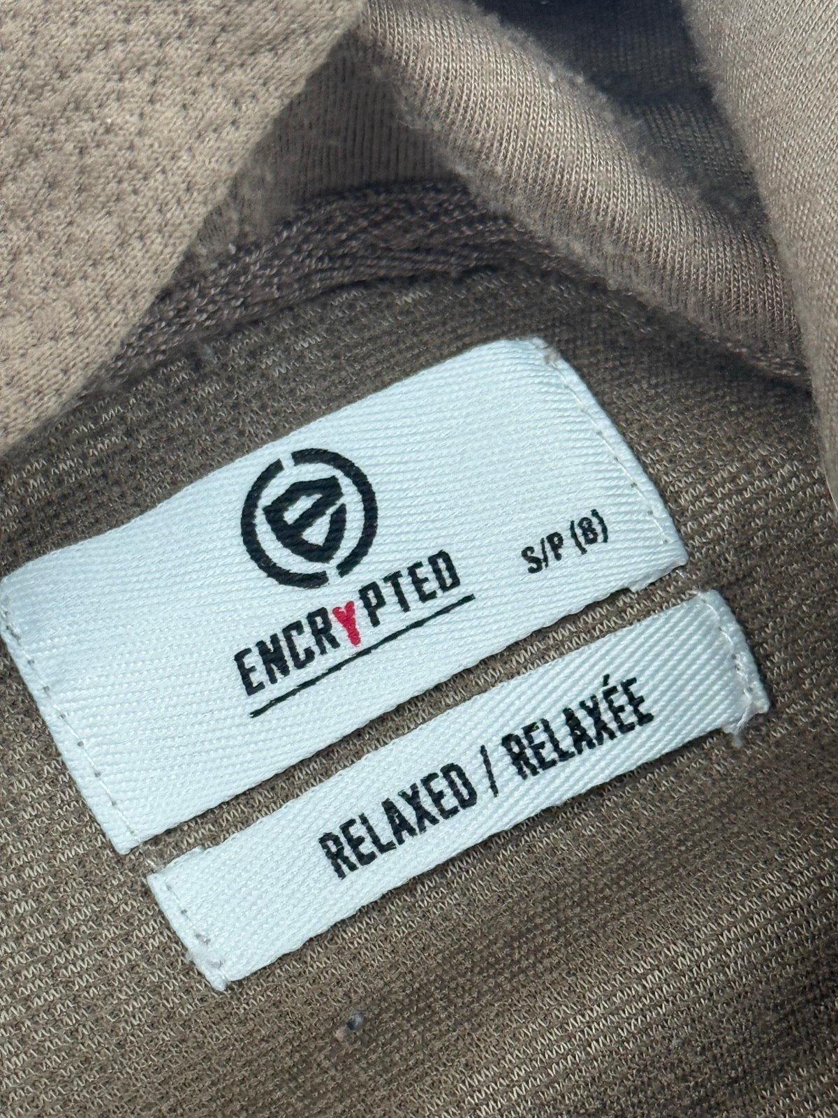 Encrypted Brown Textured Hoodie Size 8
