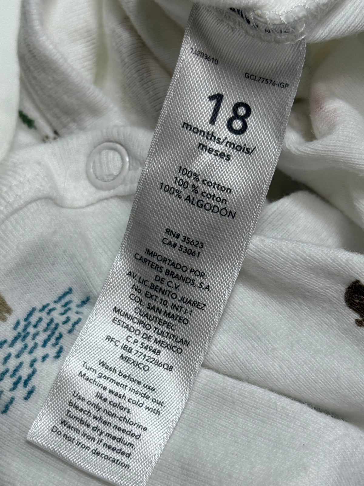 Carter's Woodland Print Long Sleeve Bodysuit 18m
