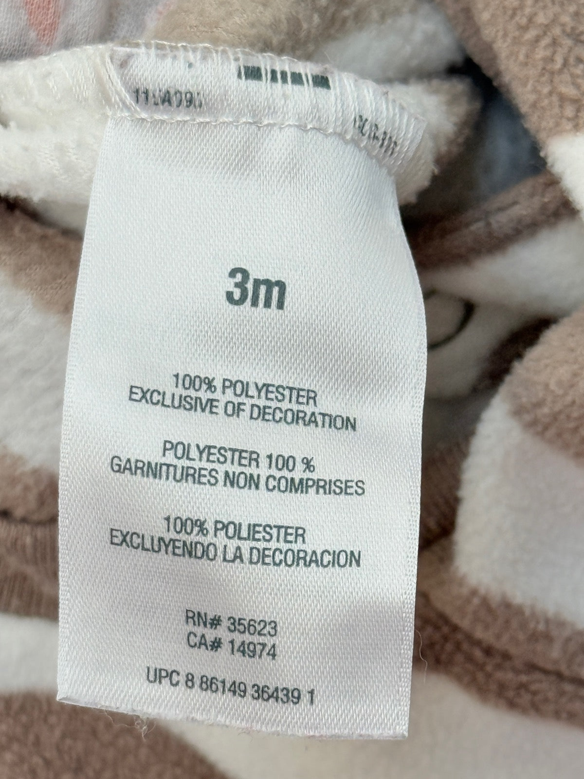 Carter's Fox Striped Fleece Sleeper 3M