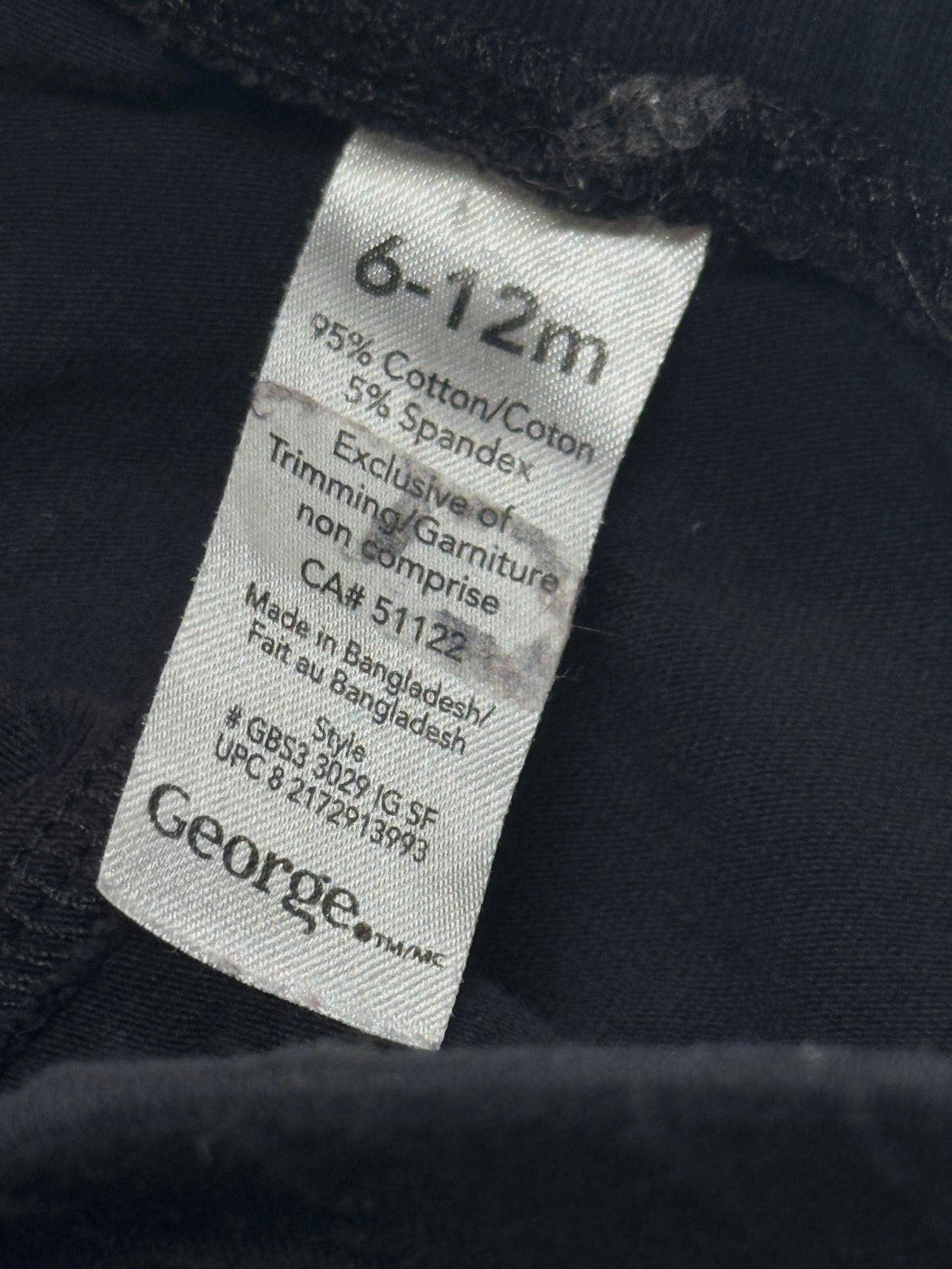 George Black Leggings 6-12m