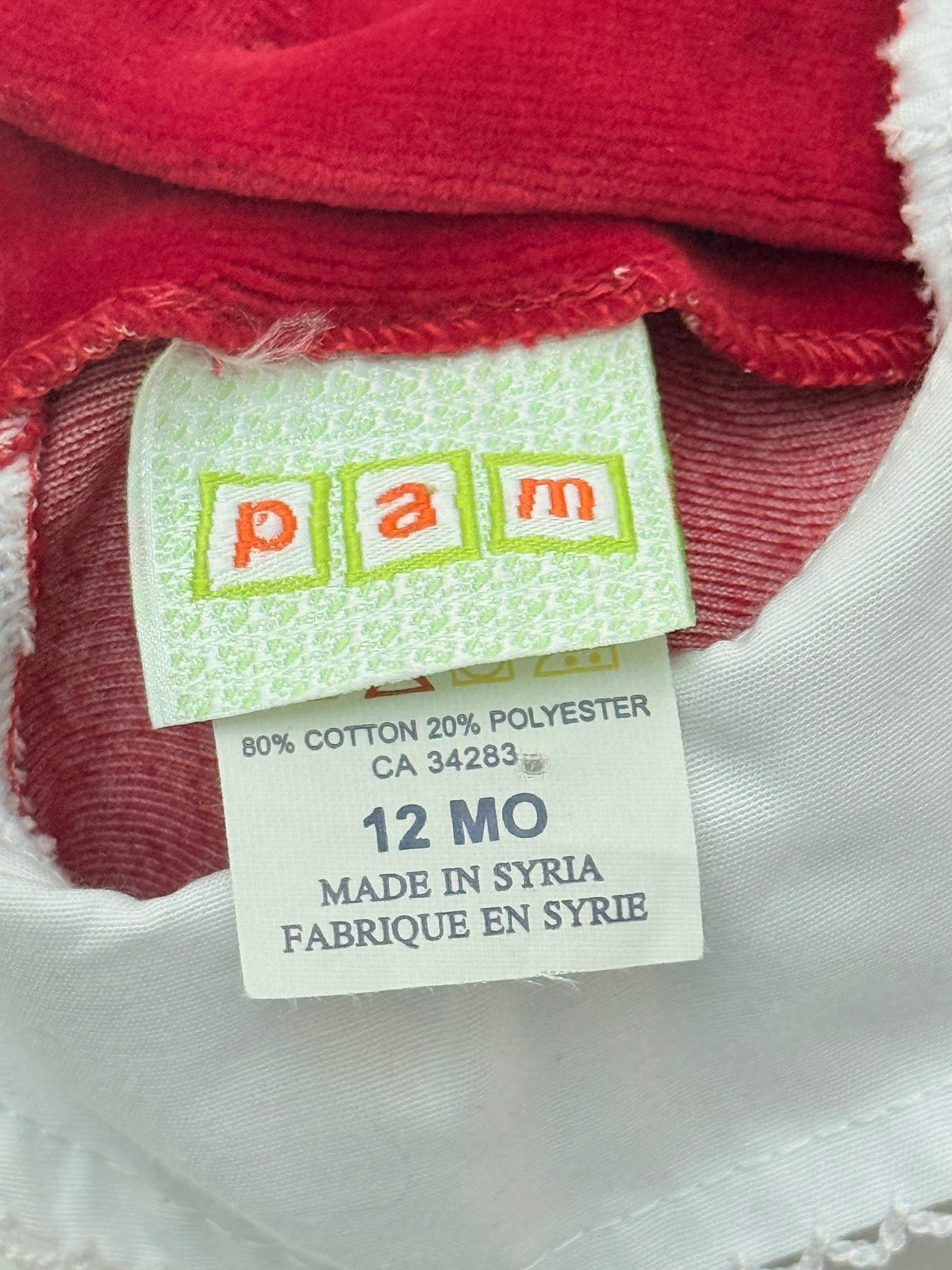 Pam Red Velour Santa Dress 12 Months