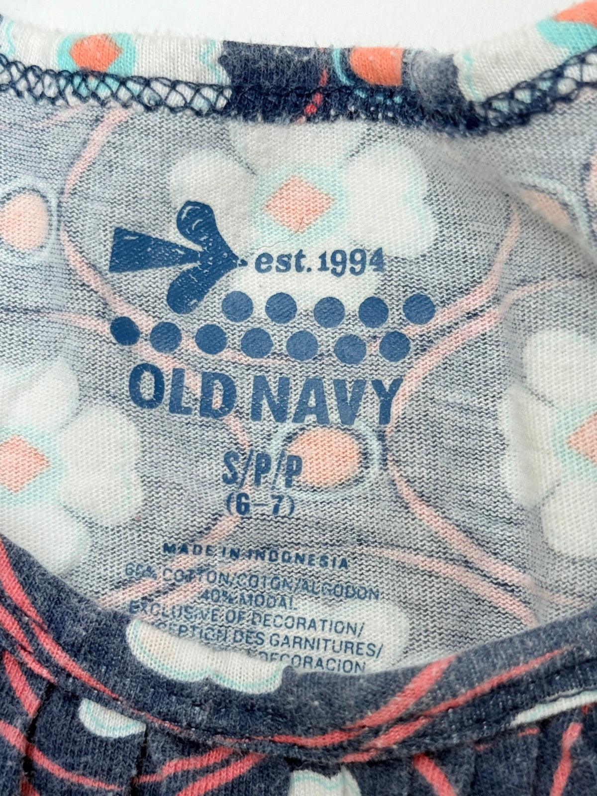 Old Navy Floral Print Long Sleeve Dress 6-7