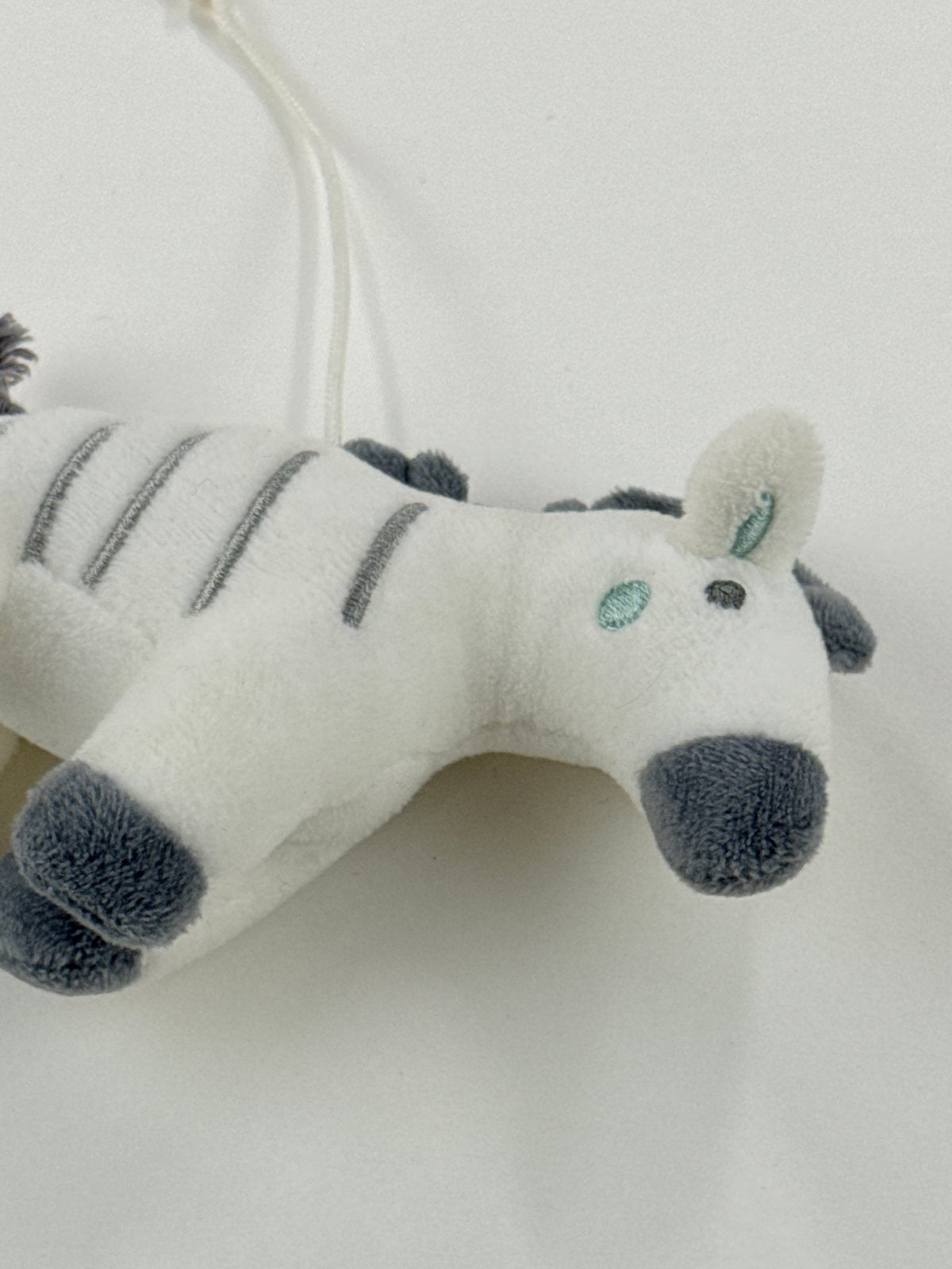 Plush Zebra Hanging Toy White Gray