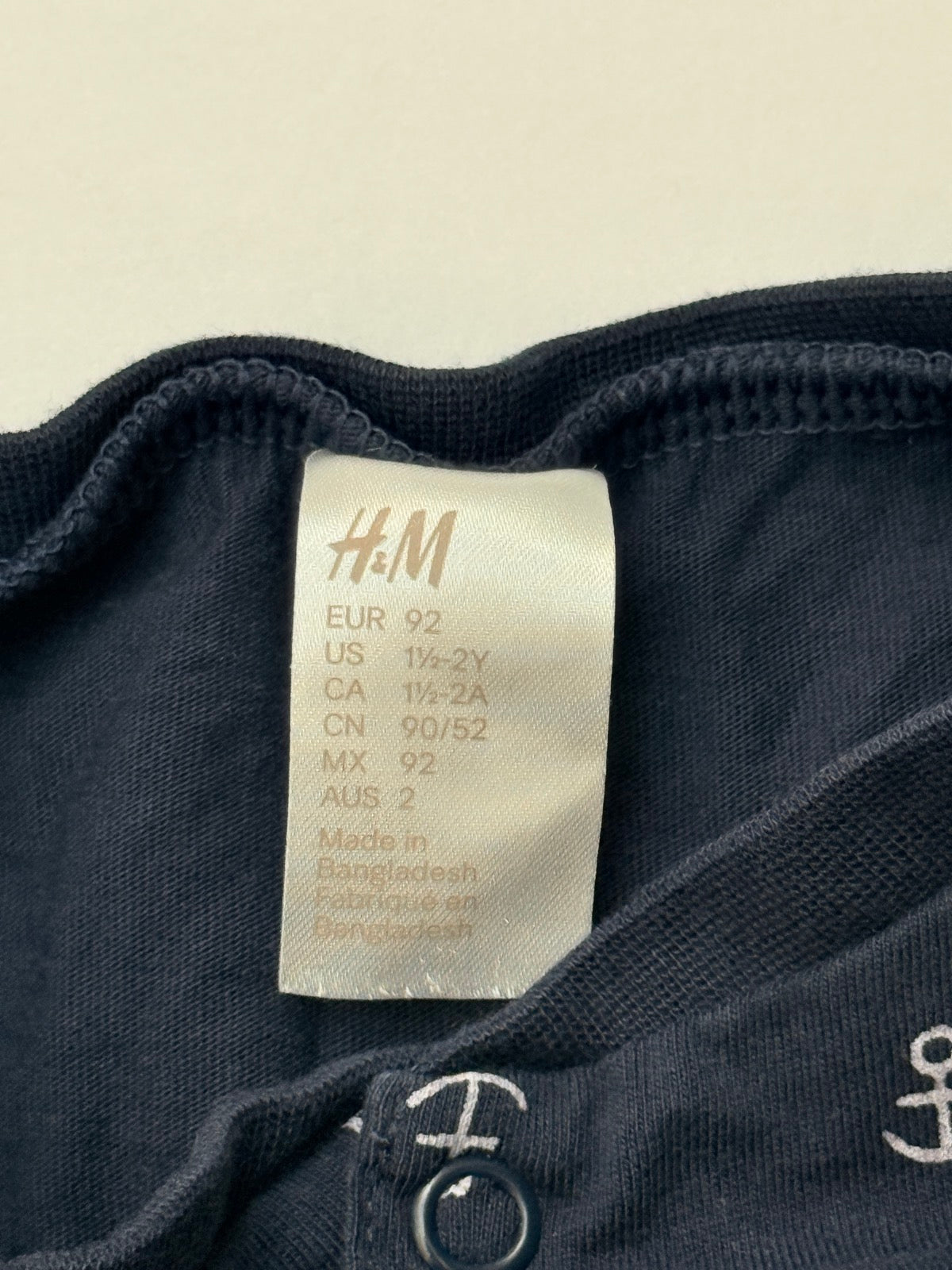 H&M Anchor Print Bodysuit Size 2T