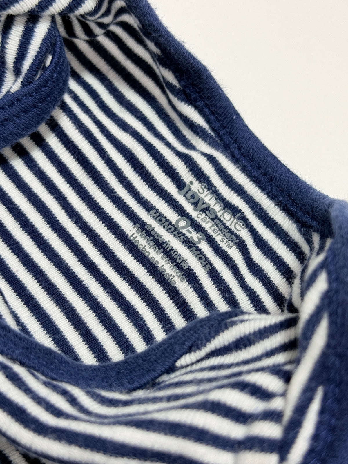 Joy Simple Carter's Navy Stripe Bodysuit 0-3m