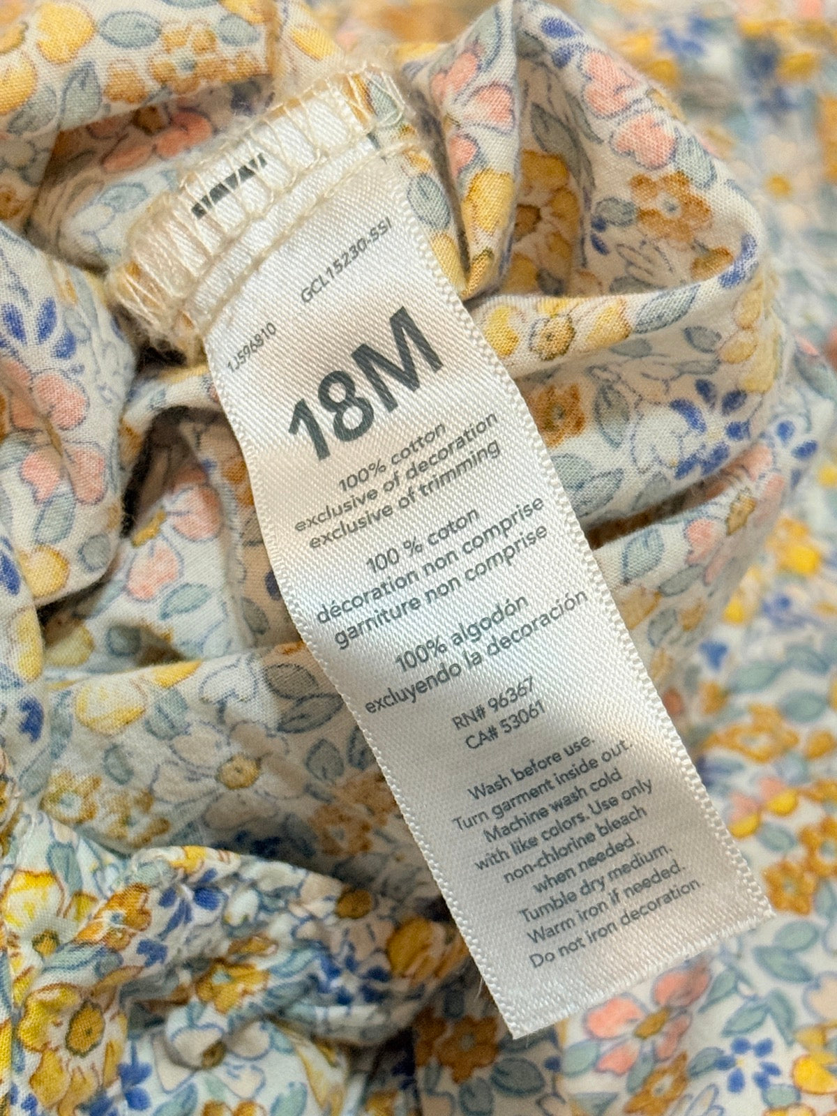Baby B'gosh Floral Long Sleeve Bodysuit 18M