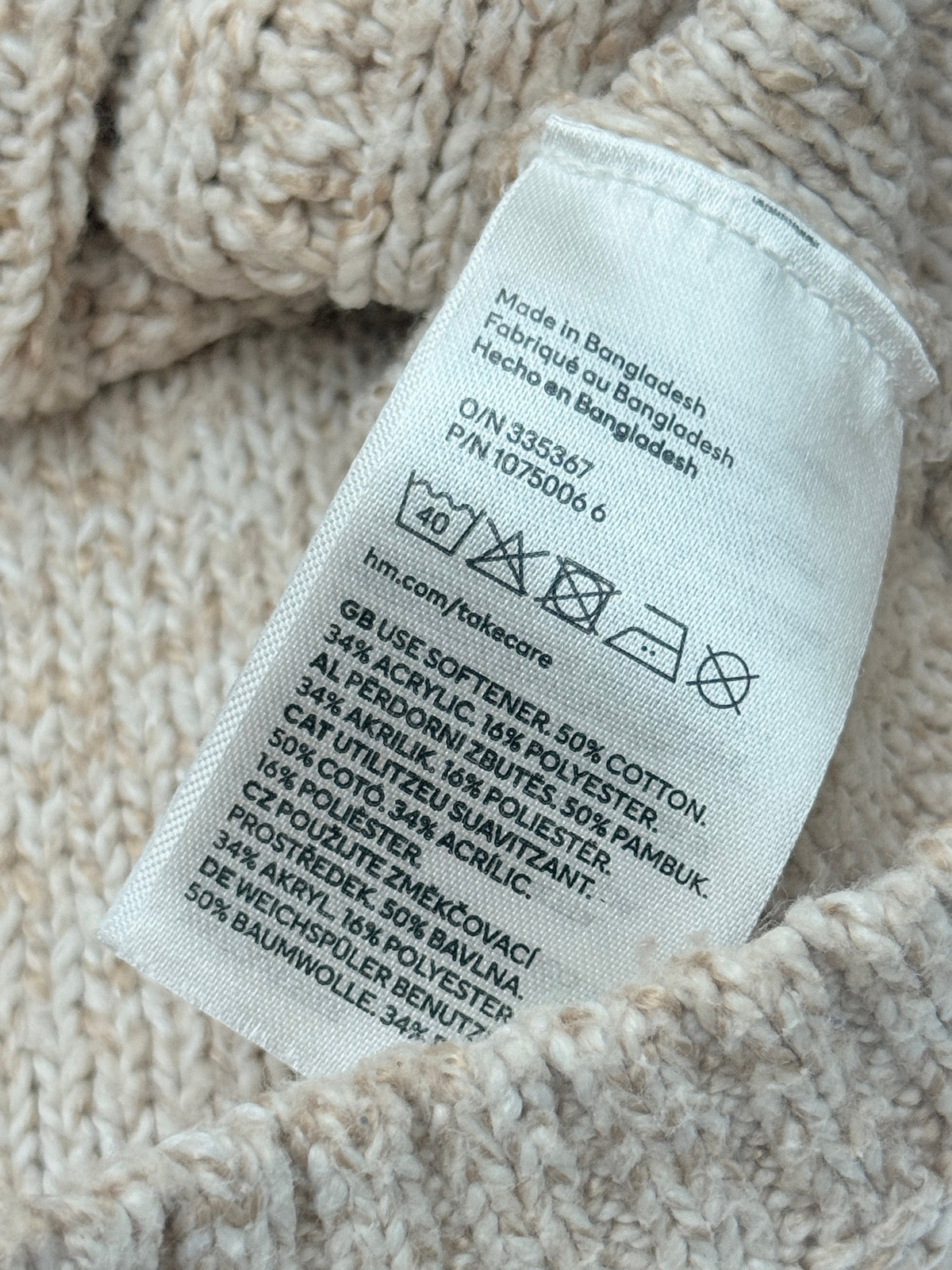 H&M Cable Knit Sweater Size 2