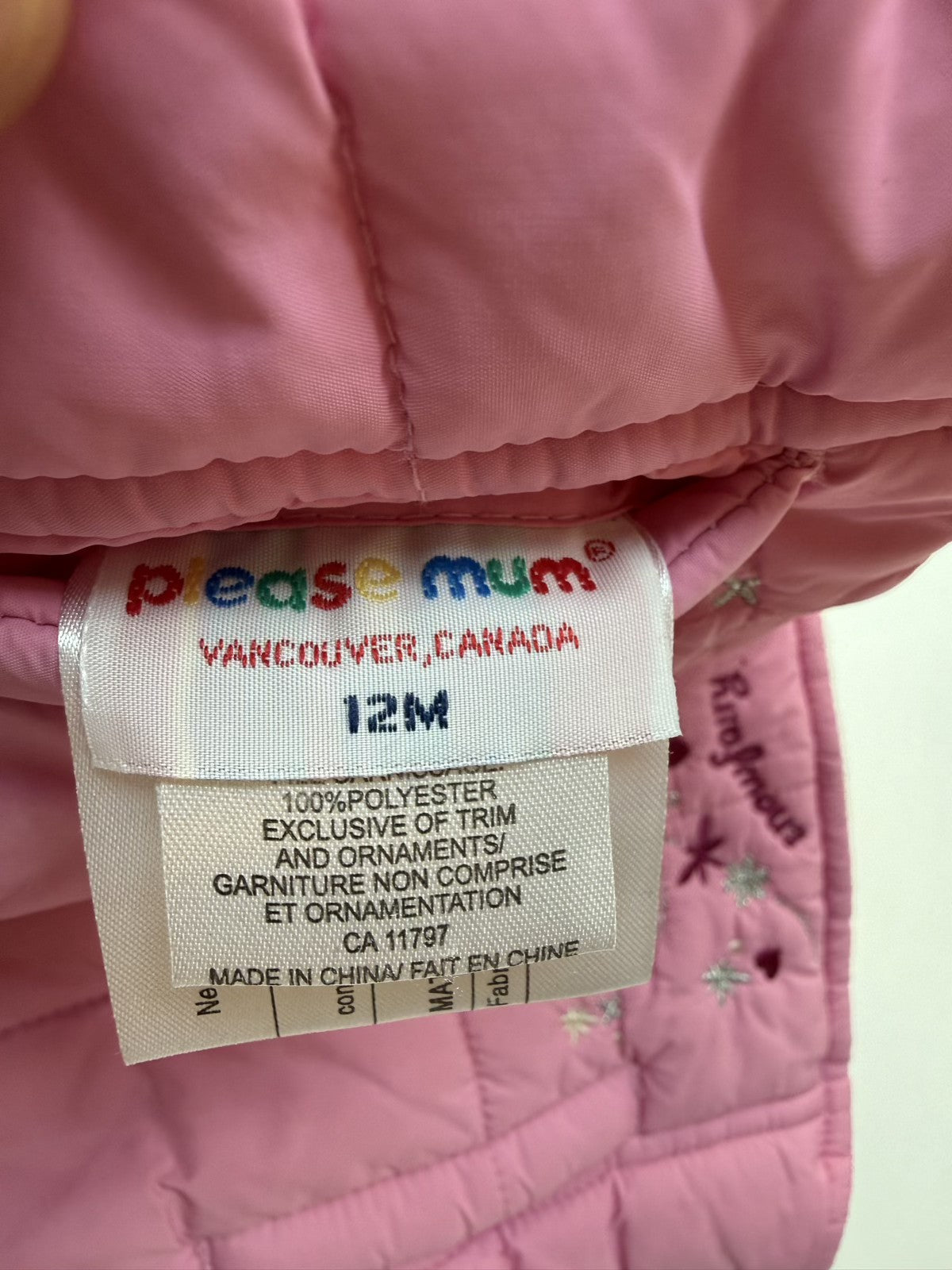 Please Mum Snow Fairy Pink Vest 12M