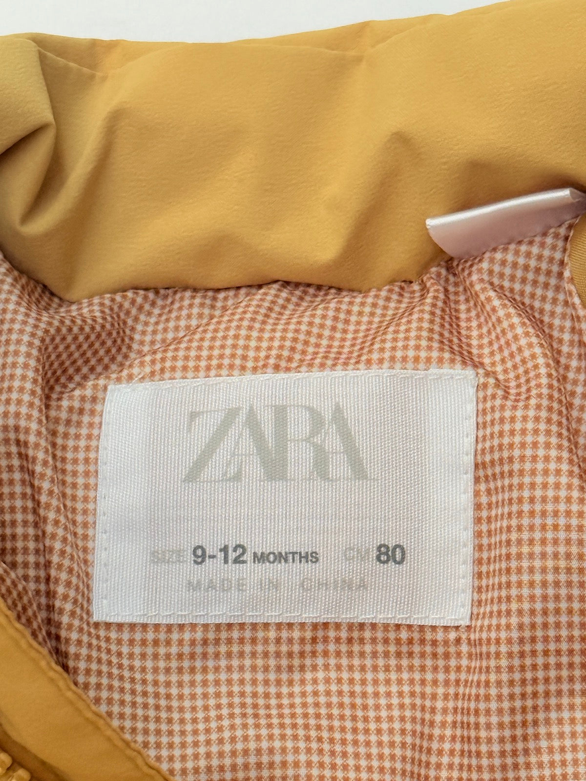 Zara Mustard Puffer Jacket 9-12M