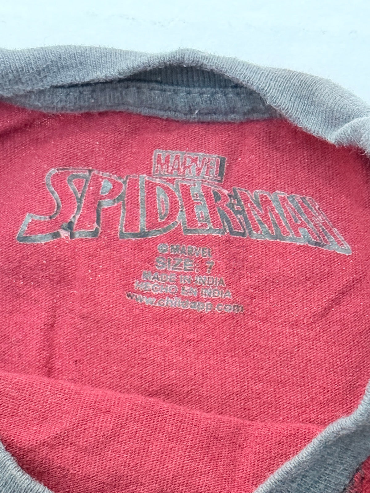 Marvel Spider-Man Raglan T-Shirt Size 7