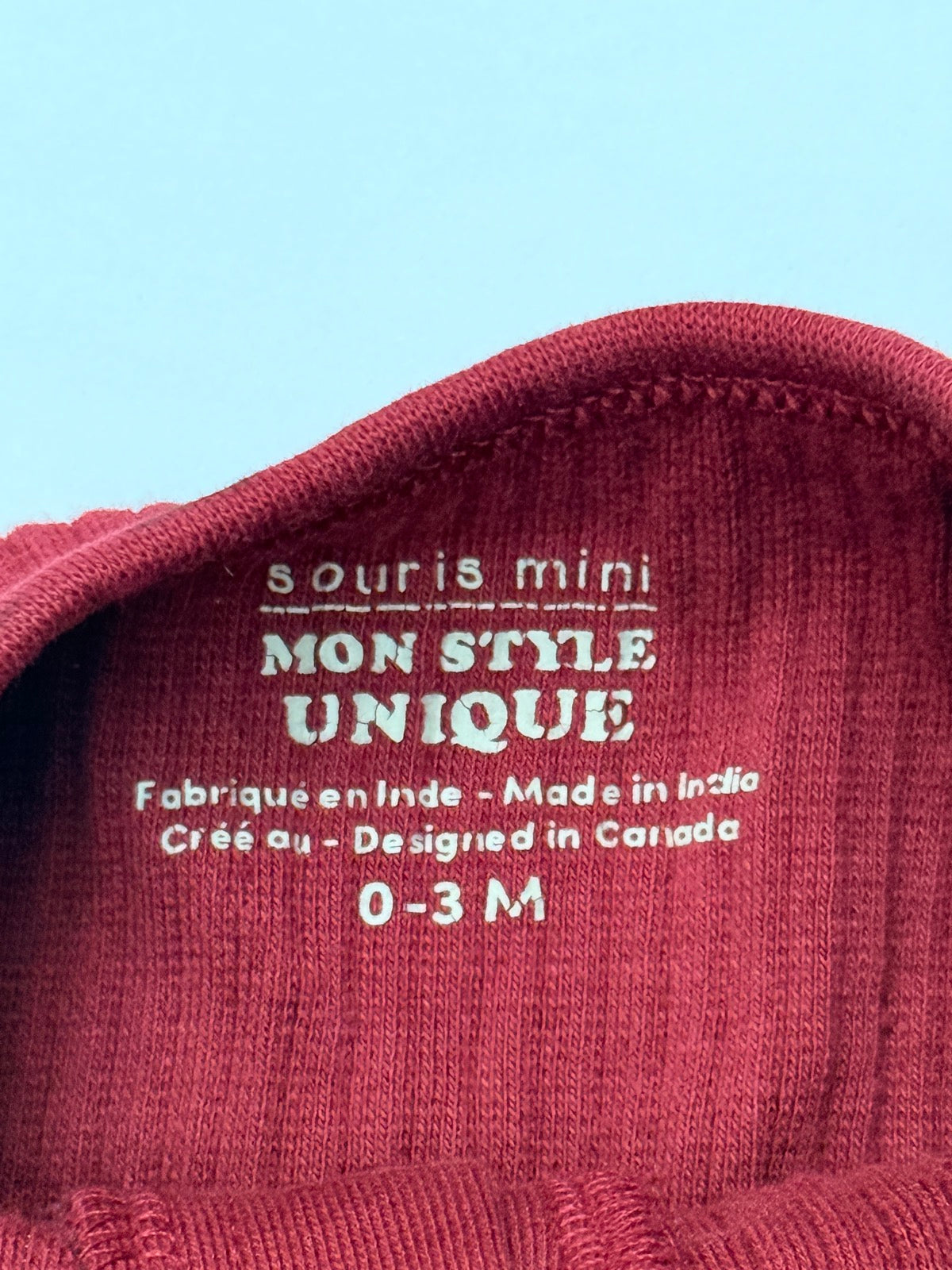 Souris Mini Burgundy Ribbed Footed Sleeper 0-3M