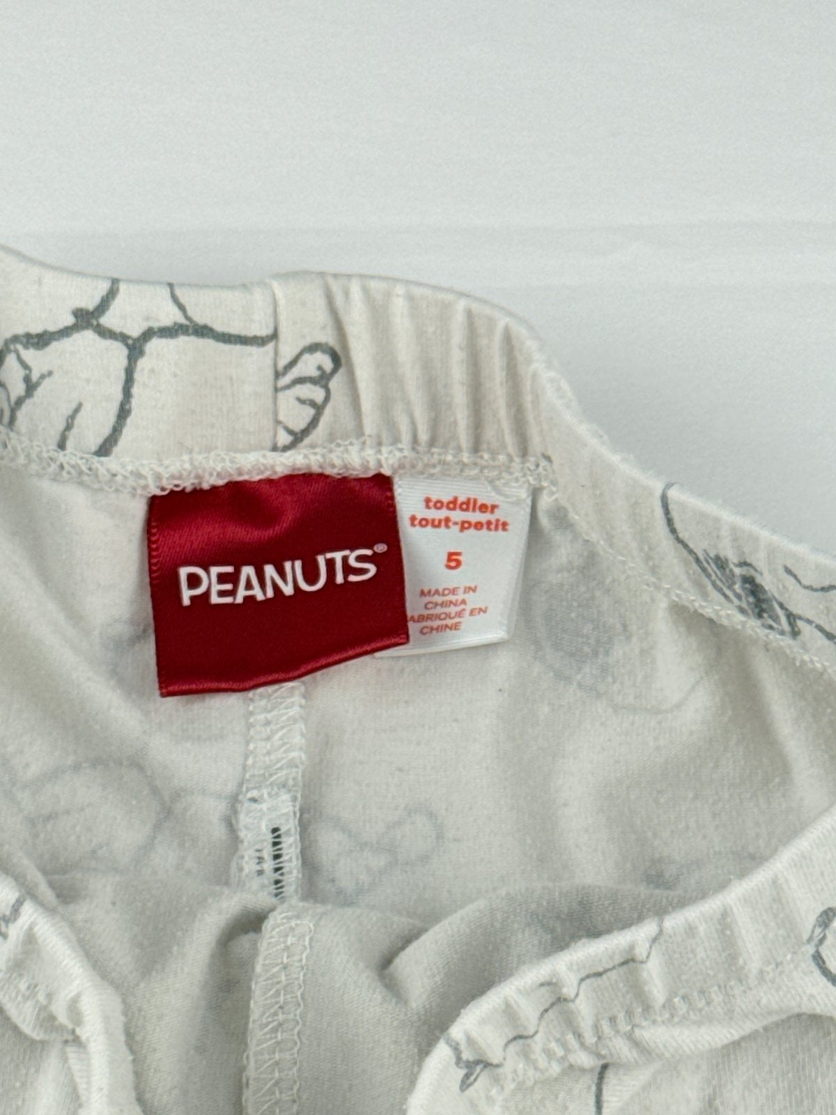 Peanuts Snoopy Print White Leggings Size 5