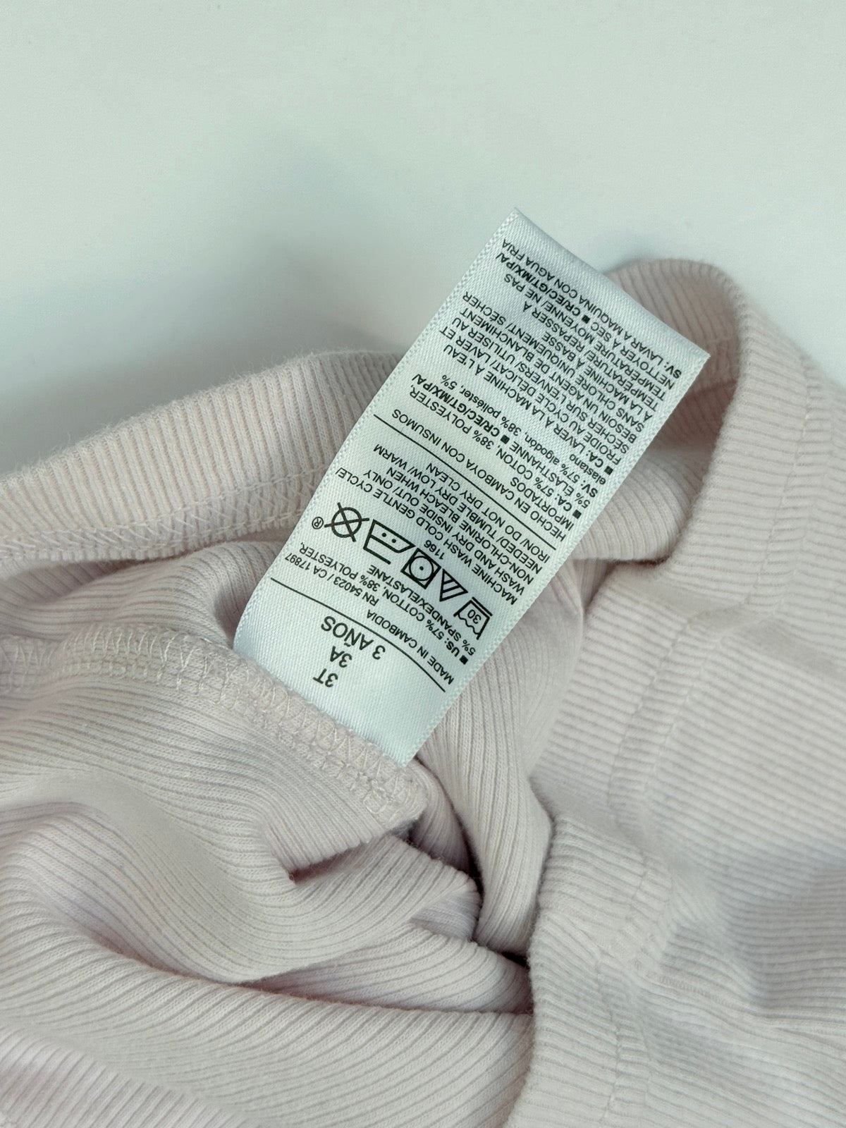 Old Navy Pink Ribbed Long Sleeve Bodysuit 3T