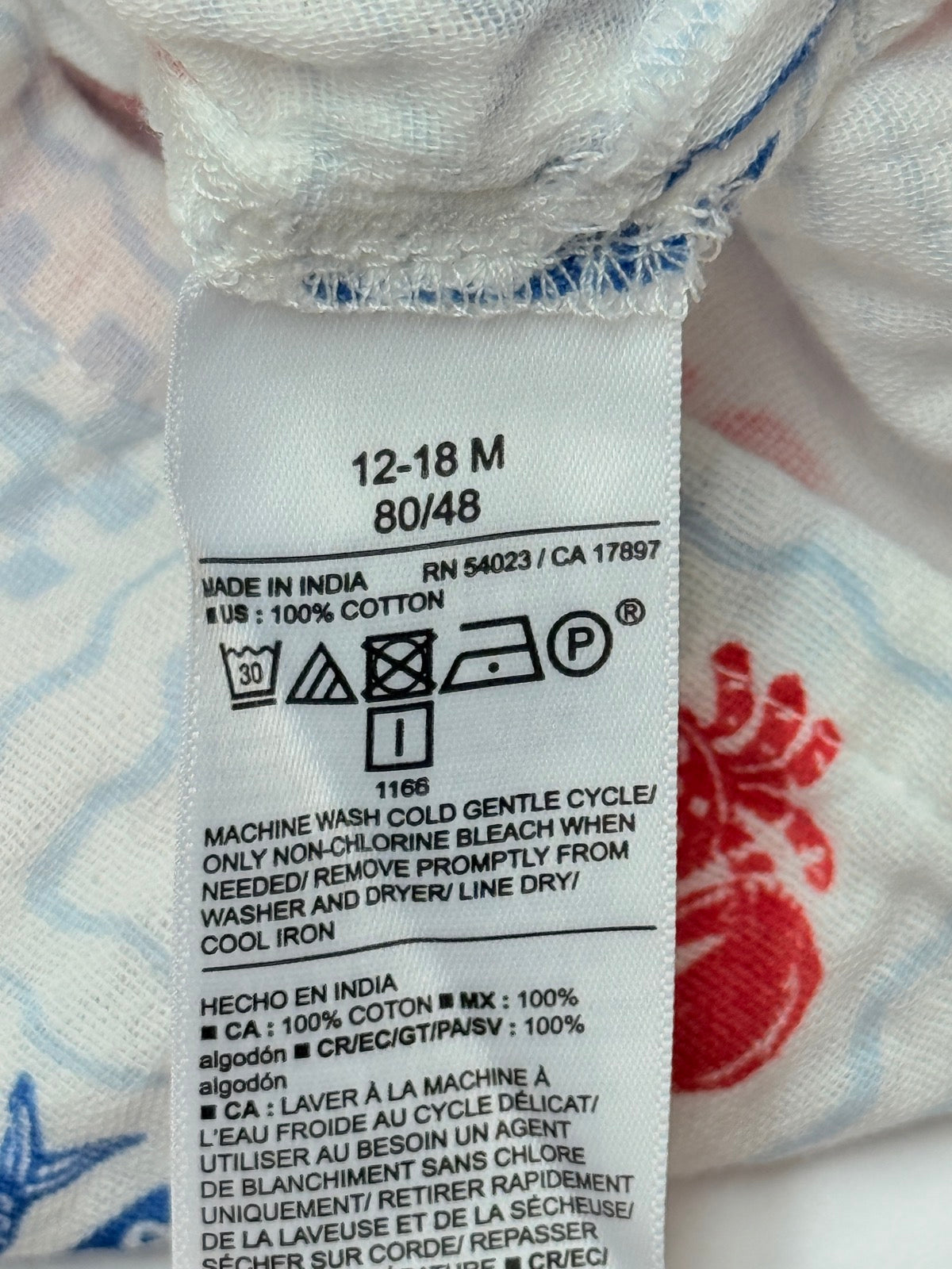 Old Navy Crab Fish Print Shirt 12-18M
