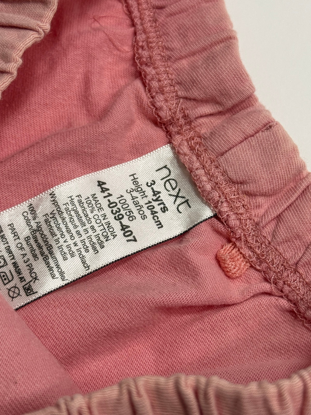 Next Pink Eyelet Shorts 3-4y