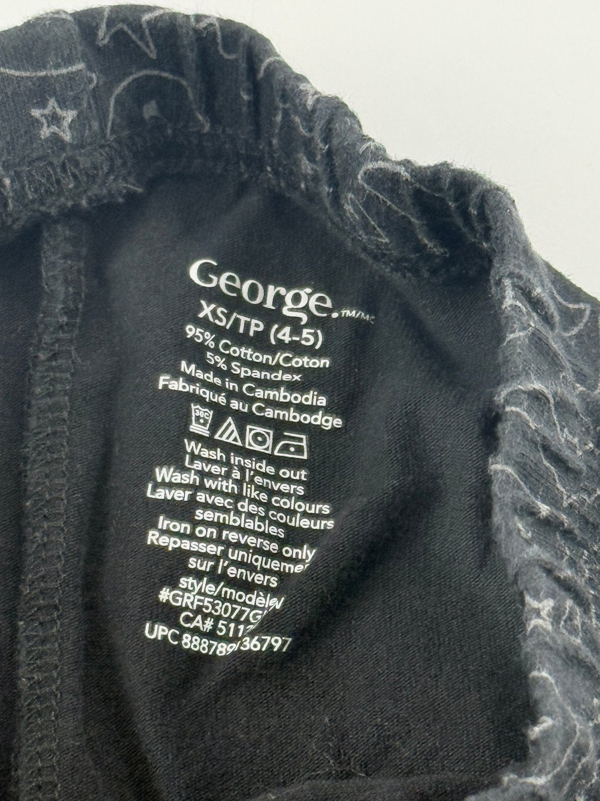 George Halloween Black Leggings Size 4-5
