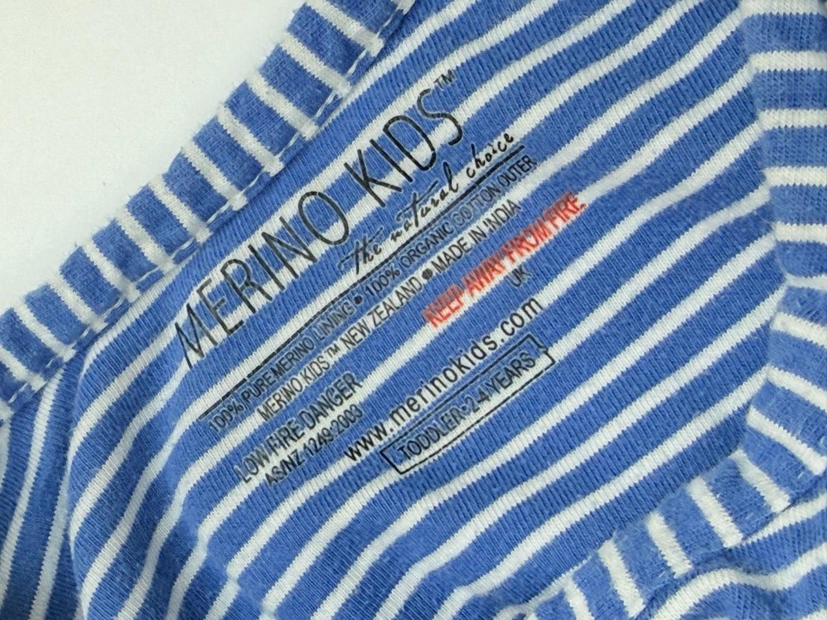 Merino Kids Blue Stripe Sleep Sack Toddler 2-4Y