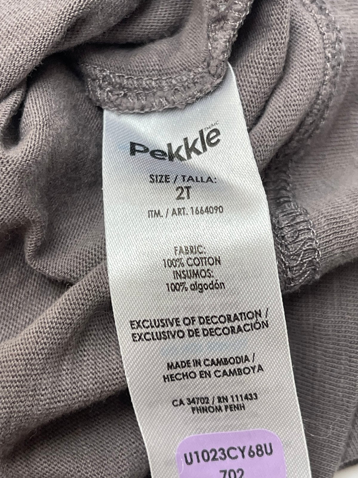 Pekkle Gray Pocket T-Shirt 2T