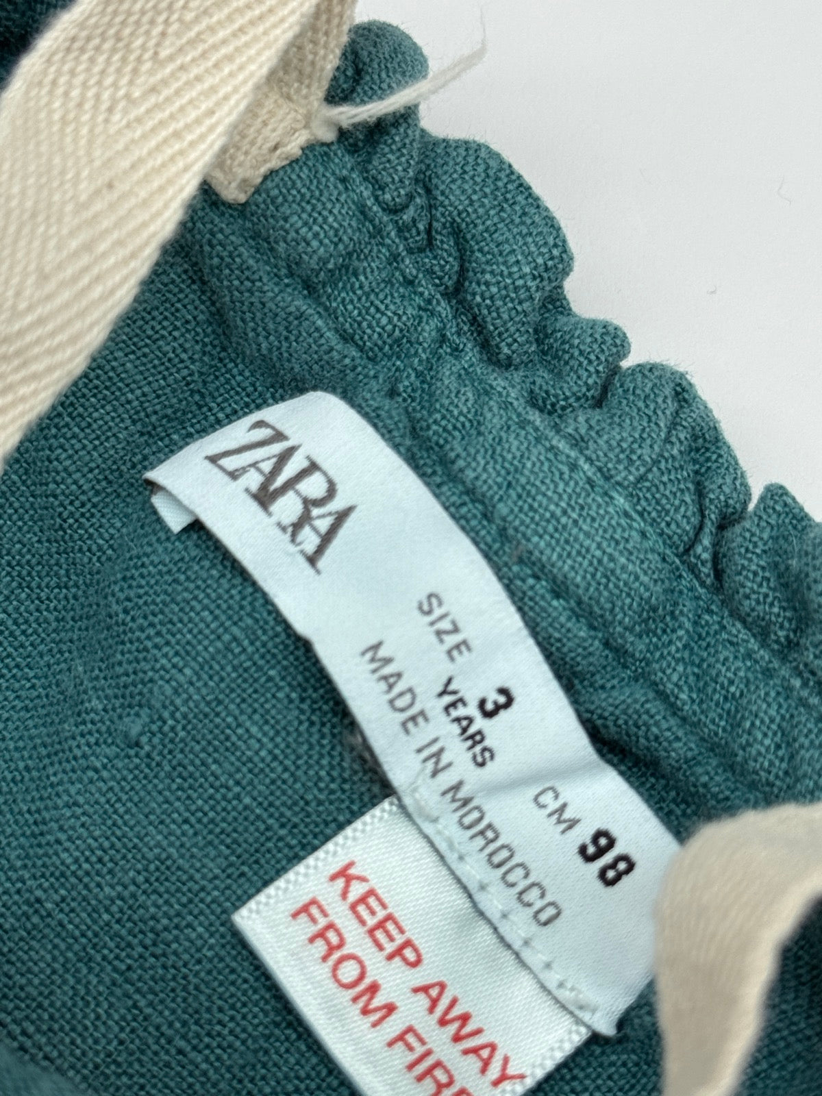 Zara Teal Linen Overalls 3T