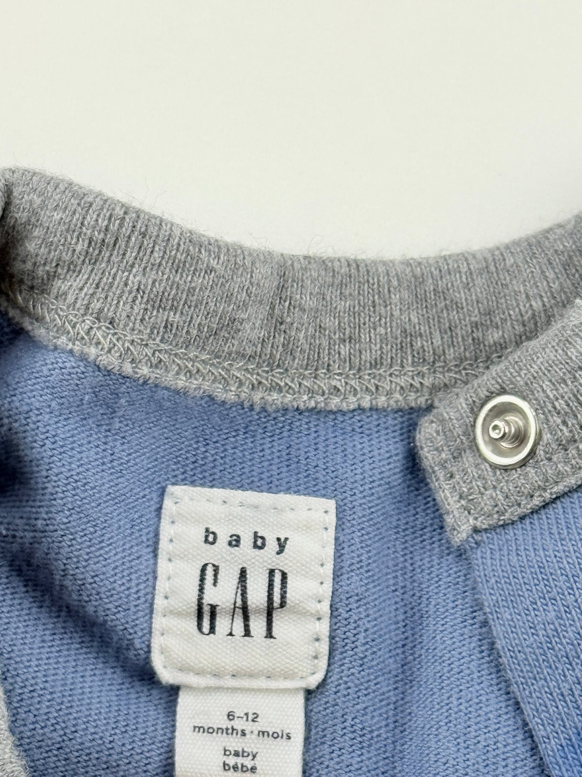 baby GAP Blue Camo Long Sleeve Romper 6-12M