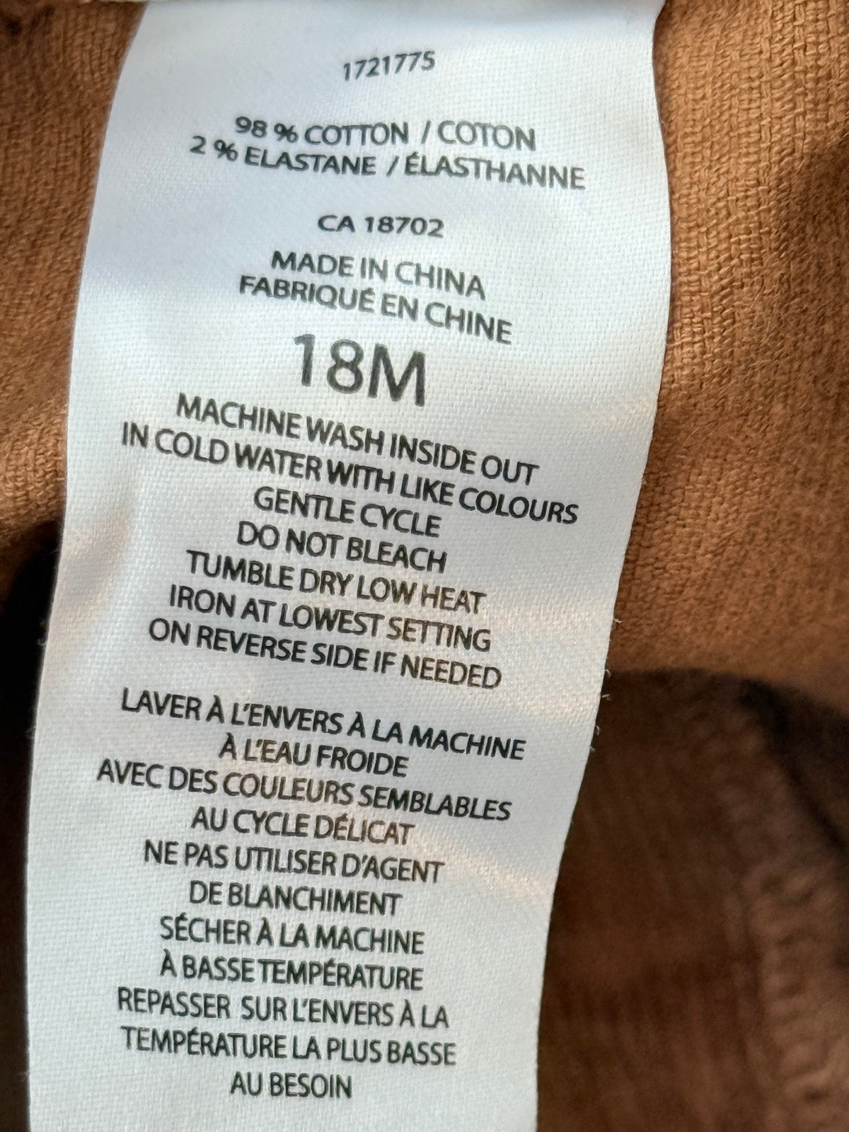 Corduroy Joggers 18M