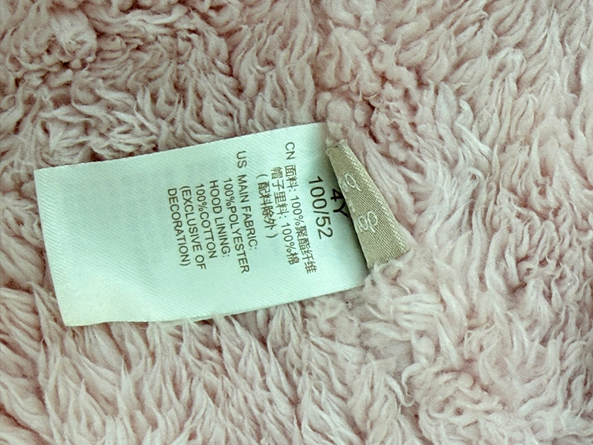 Hello Kitty Pink Fleece Hoodie Jacket 4Y