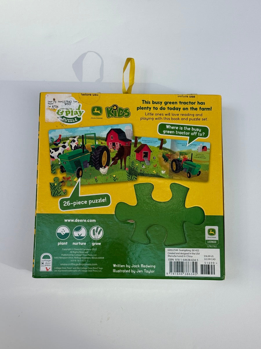 Jack Redwing Busy Green Tractor Read & Play Puzzle
