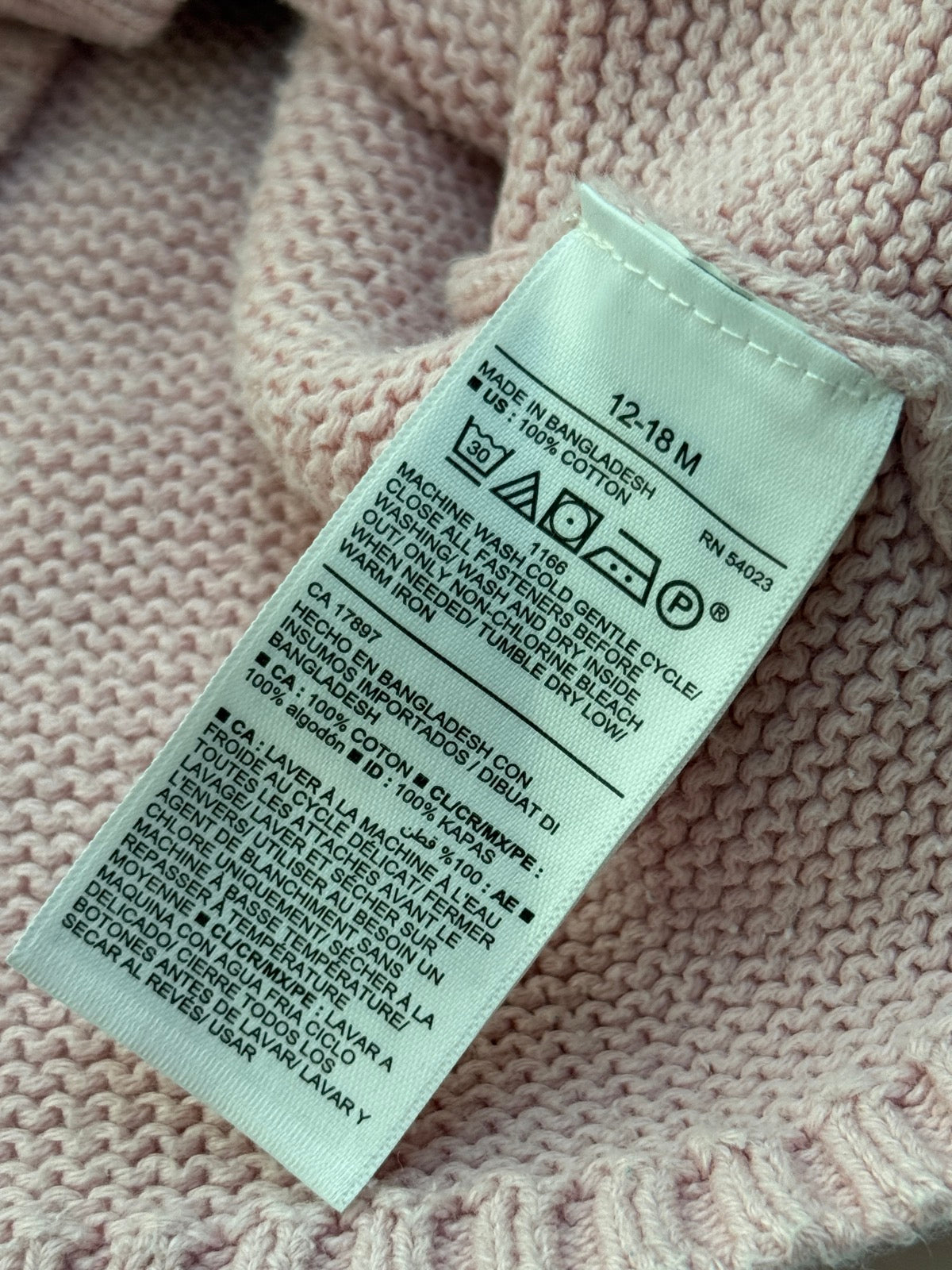Old Navy Pink Hooded Knit Cardigan 12-18M