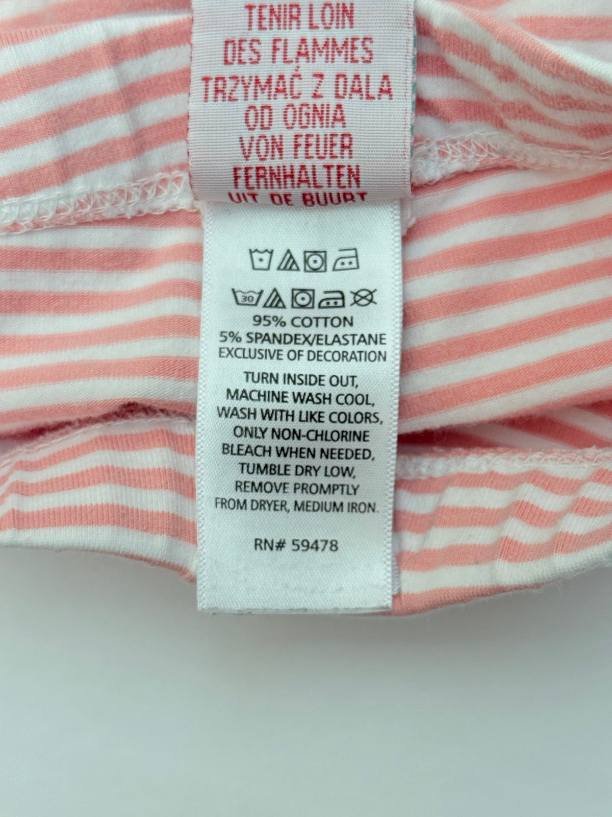 Pink Striped Leggings Size 12M