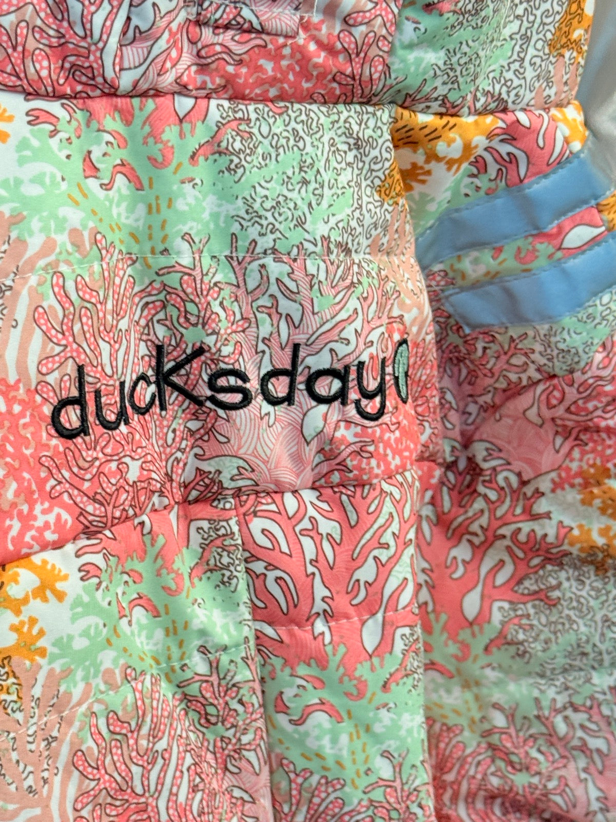 Ducksday Coral Print Snowsuit Size 24-36