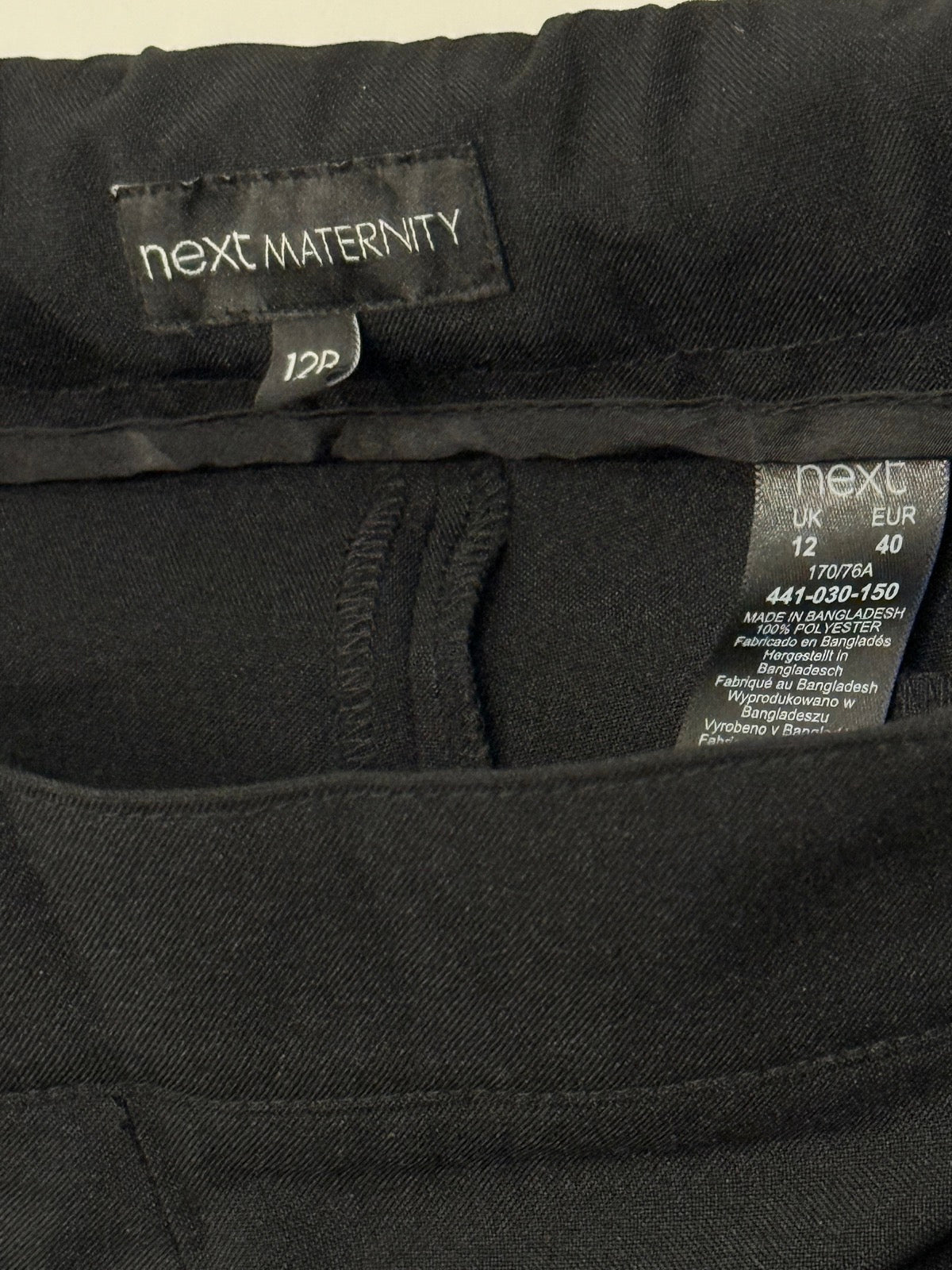 Next Maternity Black Trousers Size 12R