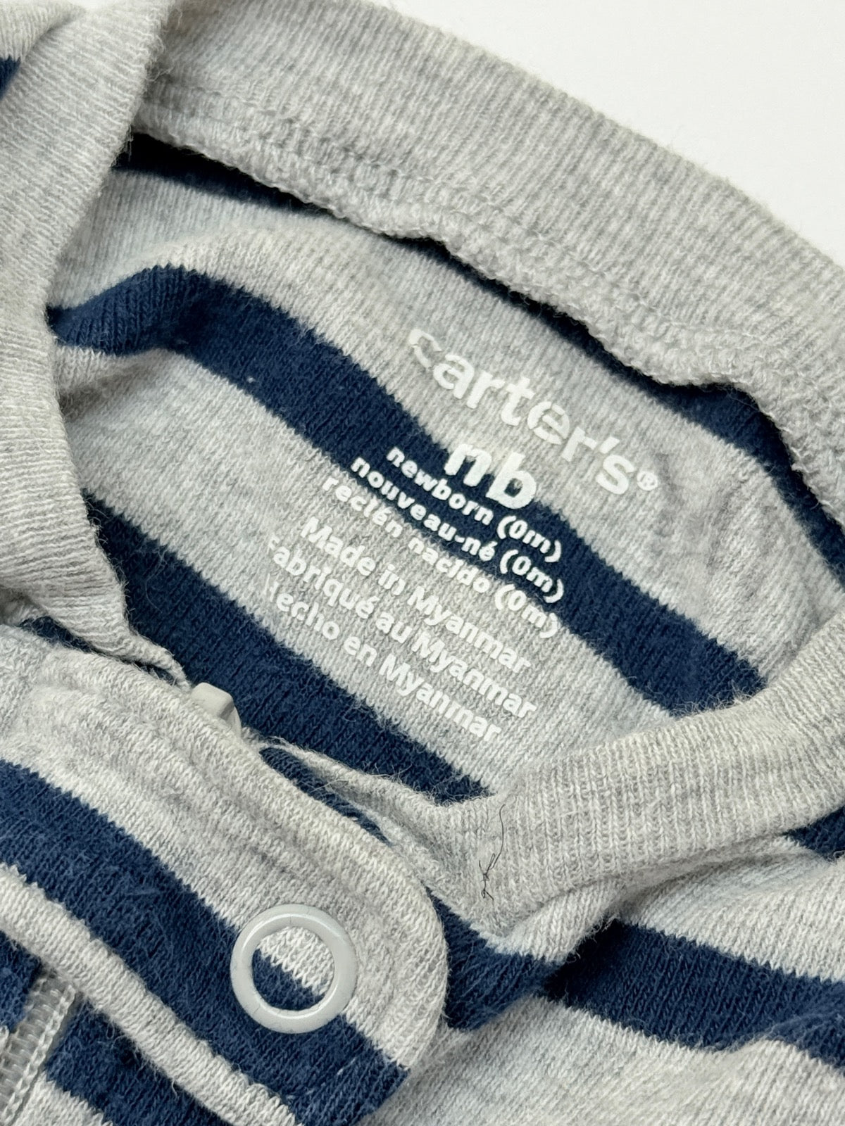 Carter's Gray Navy Stripe Sleeper Newborn