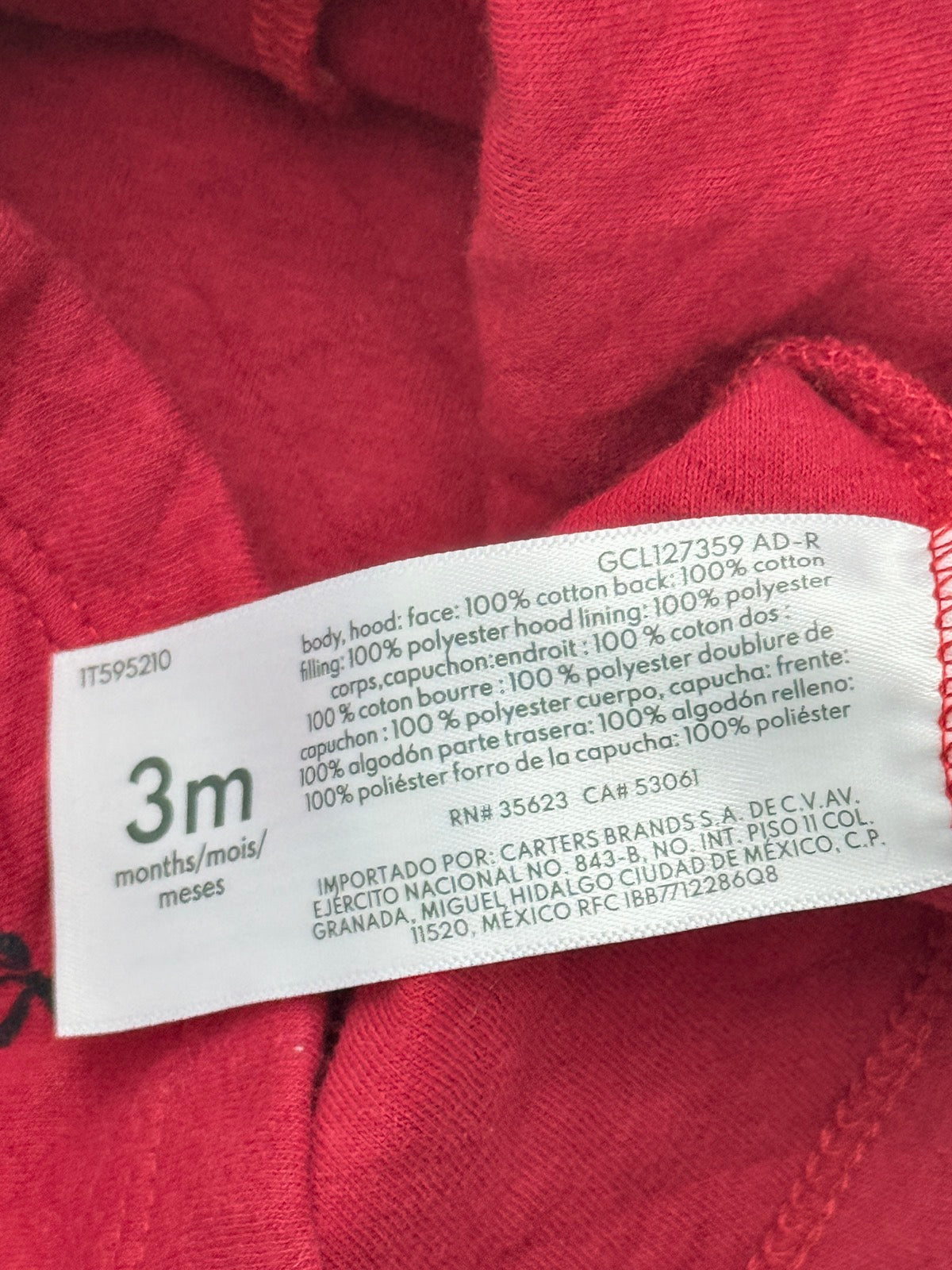 Carter's Quilted Hooded Jacket 3M