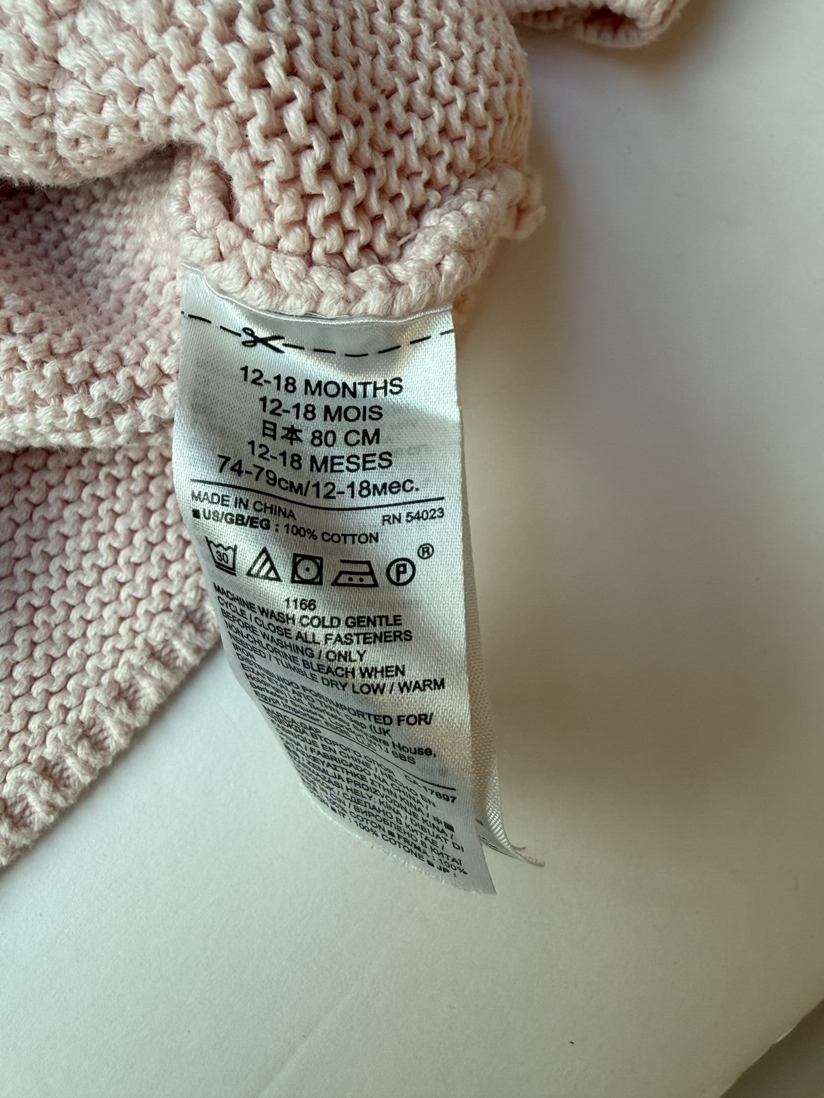 Baby Gap Pink Knit Hooded Cardigan 12-18m