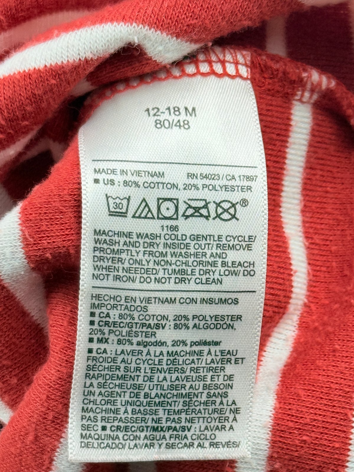 Old Navy Red Striped Terry Set 12-18M