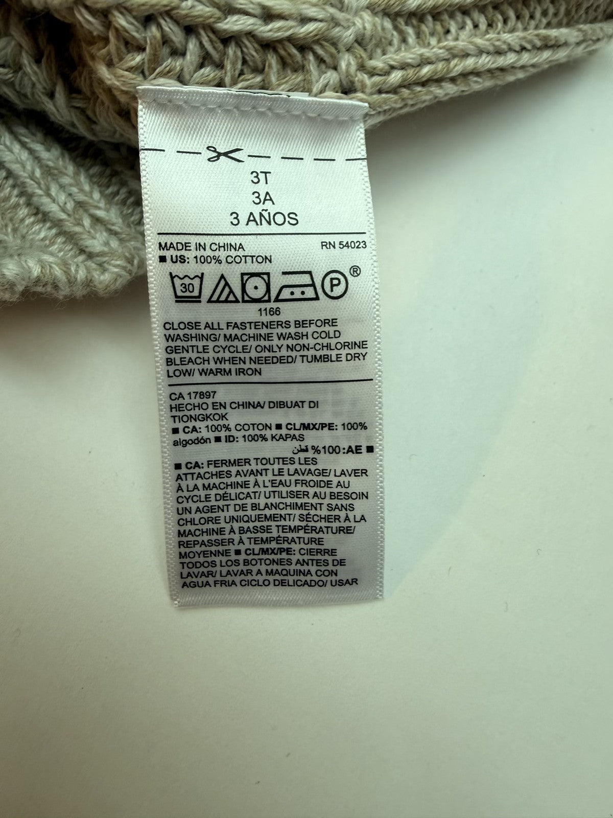 New With Tags - Old Navy Oatmeal Knit Cowl Neck Sweater 3T