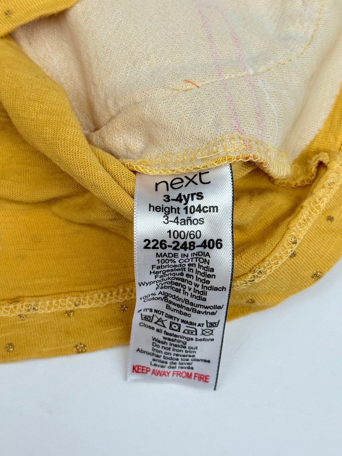 Next Yellow Fox Bag Long Sleeve Top 3-4y
