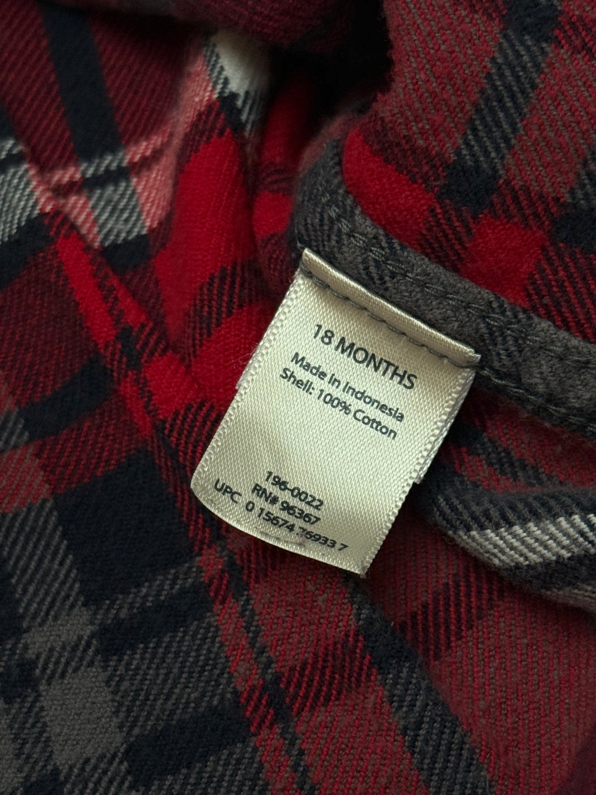 OshKosh B'gosh Plaid Flannel Shirt 18M