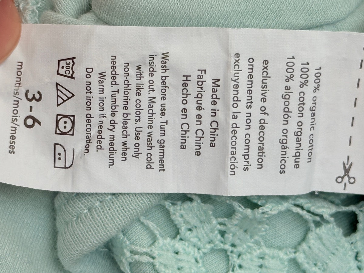 Rabbit + Bear Organic Lace Bodysuit 3-6M