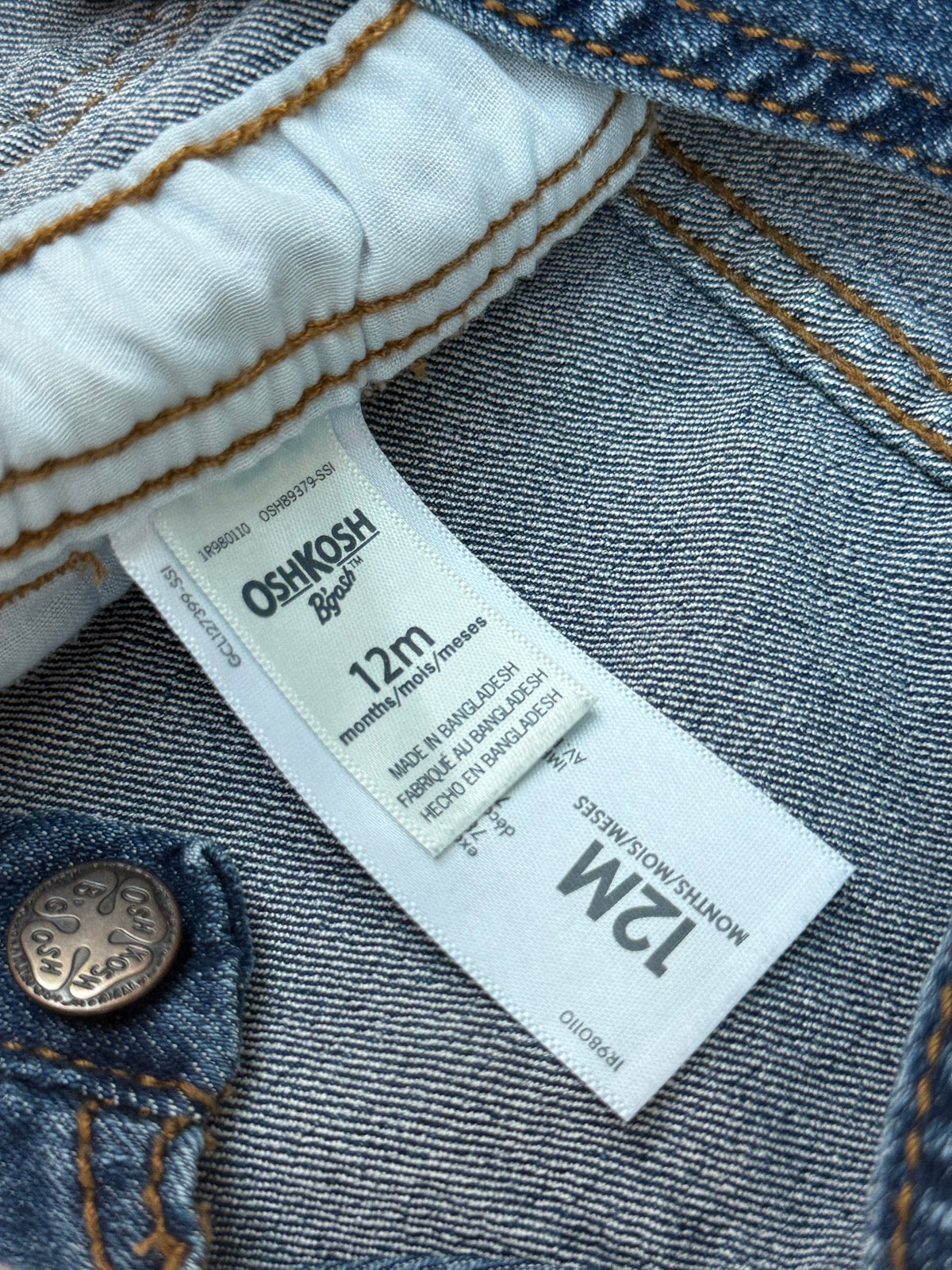 OshKosh B'gosh Denim Overalls 12M
