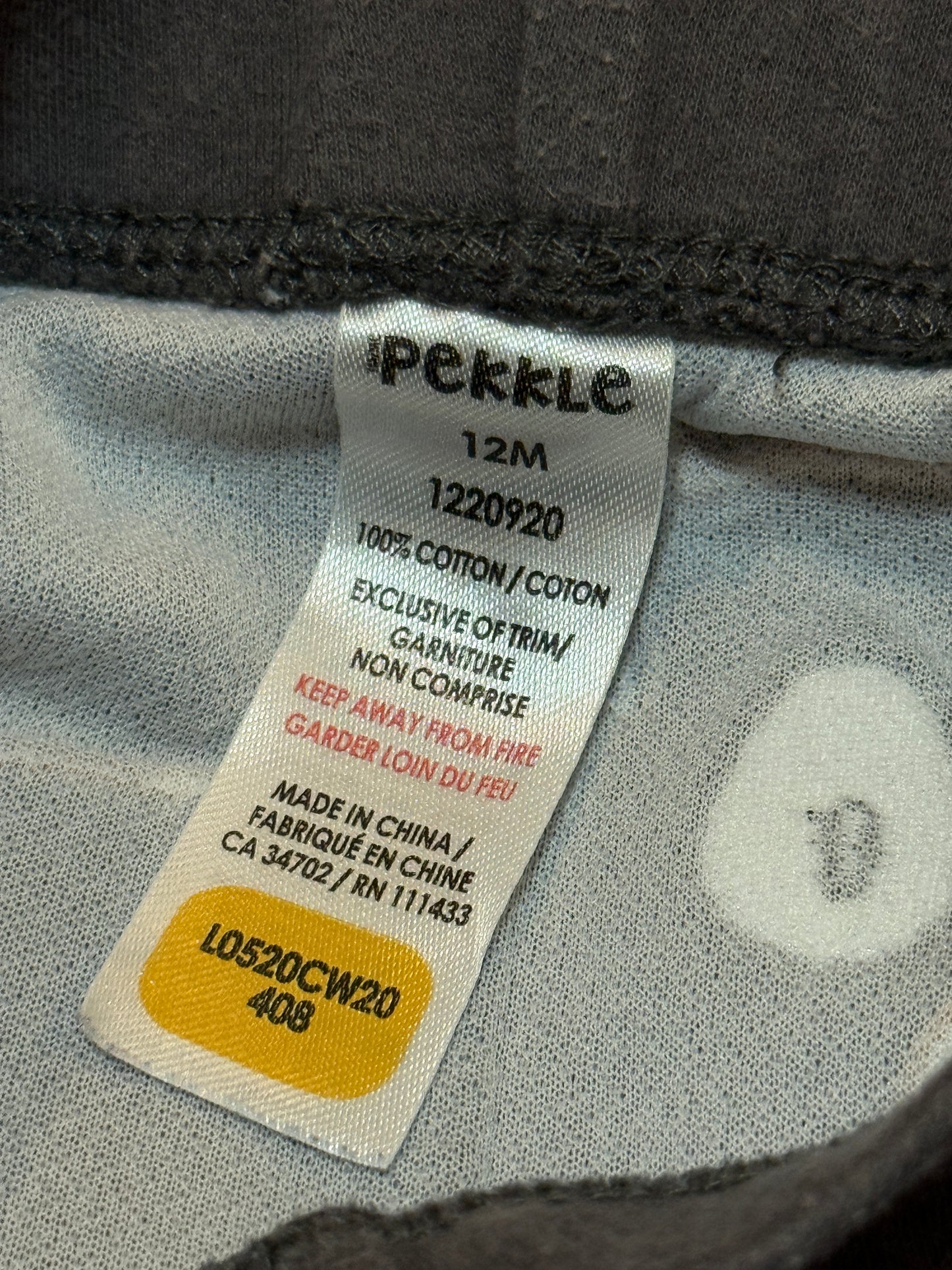 Pekkle Bear bum 12m pants