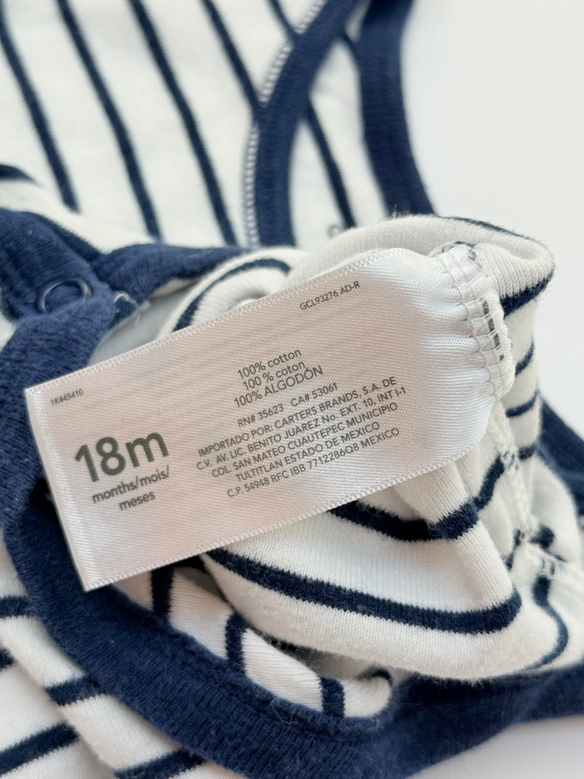 Carter's Navy Stripe Sleeveless Bodysuit 18m