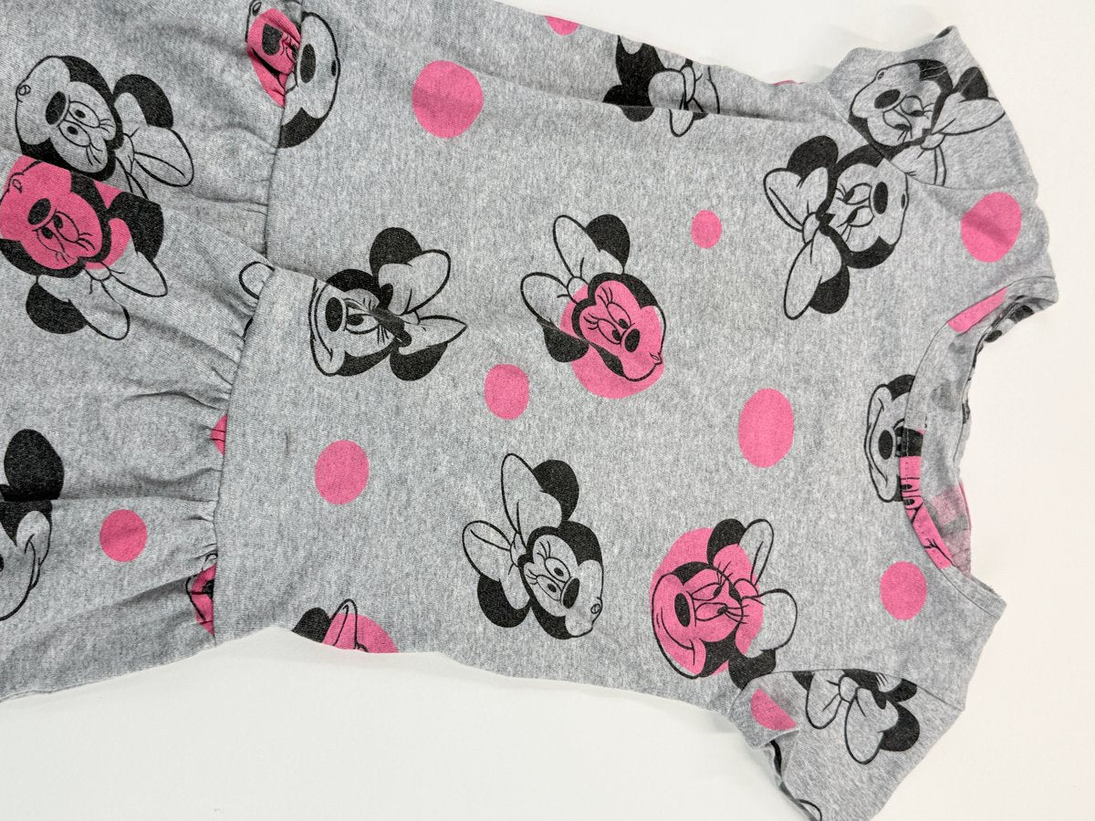 Disney Minnie Mouse Gray Pink Polka Dot Dress XS/TP (4-5) 4-5