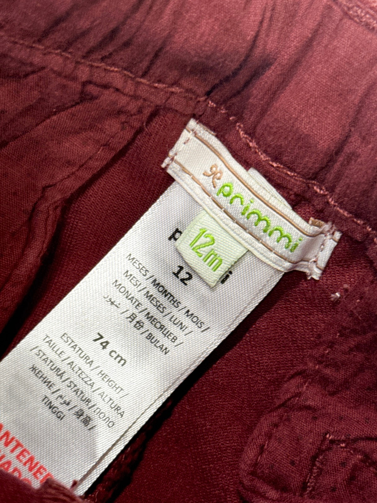 Primmi Red Chino Pants 12M