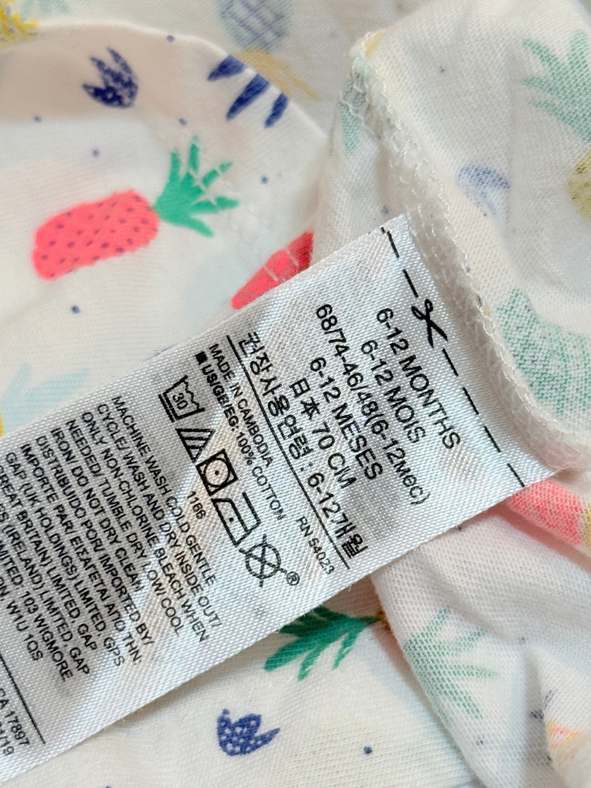 Baby Gap Pineapple Print Tank Top 6-12m